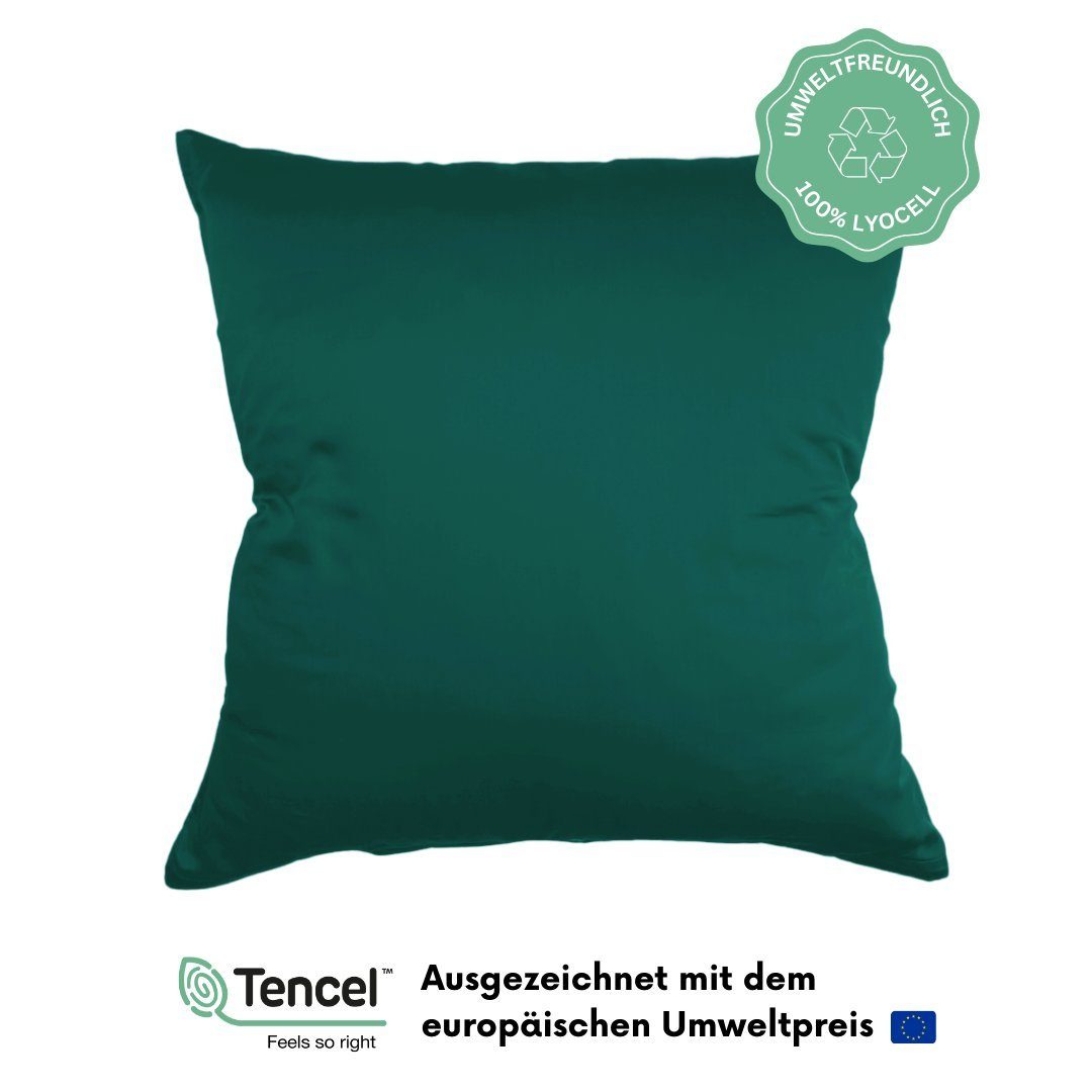 Kissenbezug Luxus Lyocell Kissenbezug, TENCEL™, Atmungsaktiv & Weich, COZY HEAVEN Royal Green