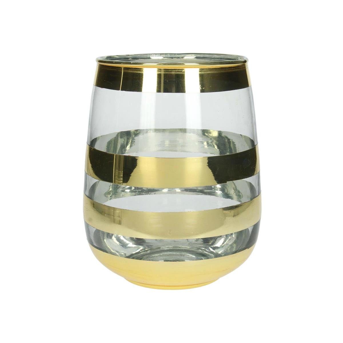 Dekovase Glas Gold Hochwertige Engelnburg (kein Engelnburg Set) Vase 15x15x18cm Blumenvase