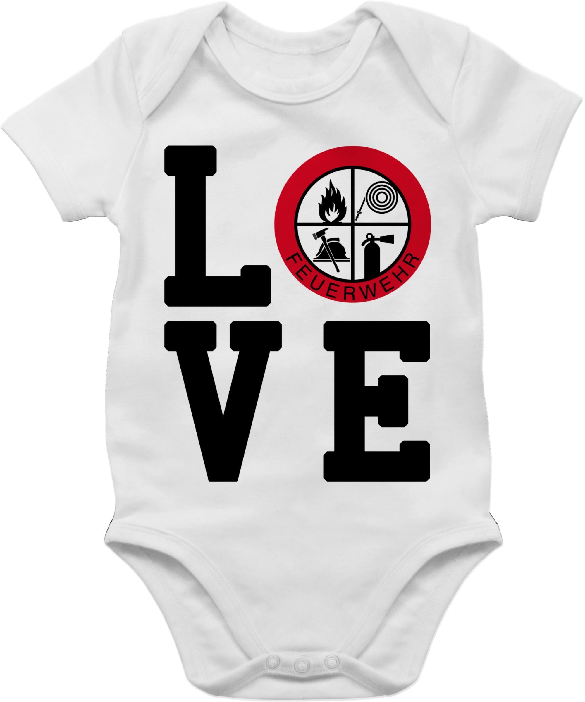 Shirtracer Shirtbody »LOVE Feuerwehr - Feuerwehr Geschenke Baby - Baby Body  Kurzarm« geschenk für baby 3 monate - babykleidung mädchen feuerwehr