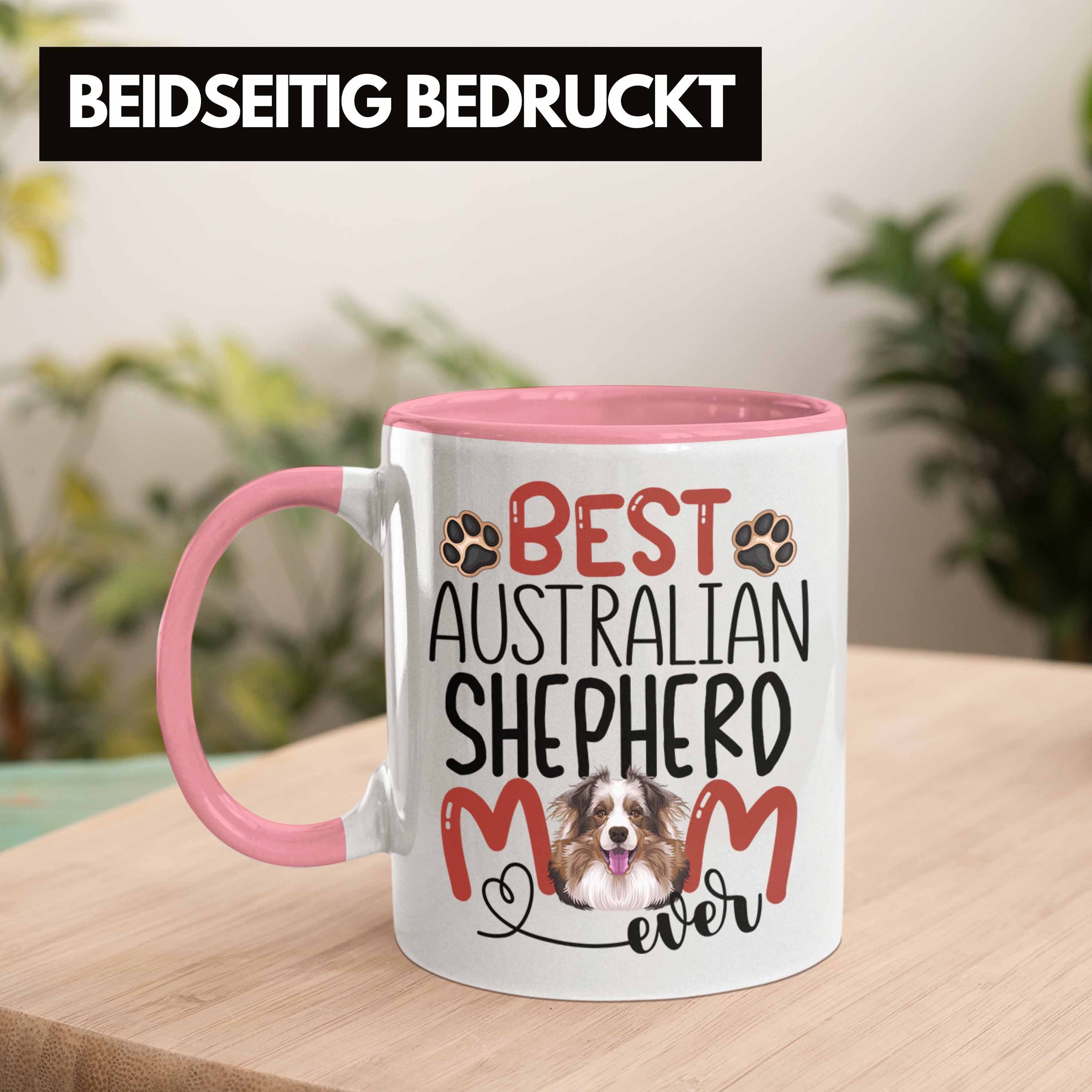 Trendation Mom Besitzerin Australian Shepherd Tasse Geschenk Spruch Tasse Lustiger Gesc Rosa