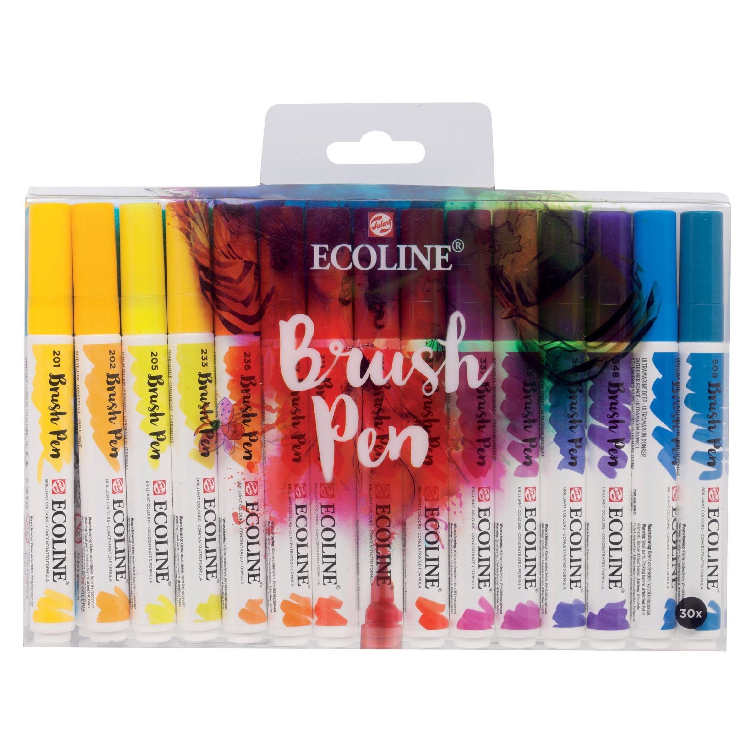 Aquarellstifte ECOLINE Brushpen Set 30 verschiedene Farben