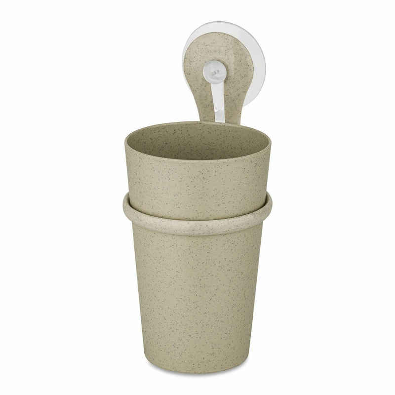 KOZIOL Zahnputzbecher Rio Recycled Desert Sand, 300 ml, mit Halter Loop