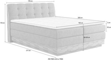 Home affaire Boxspringbett Naome, Boxspringbett, Inklusive Topper