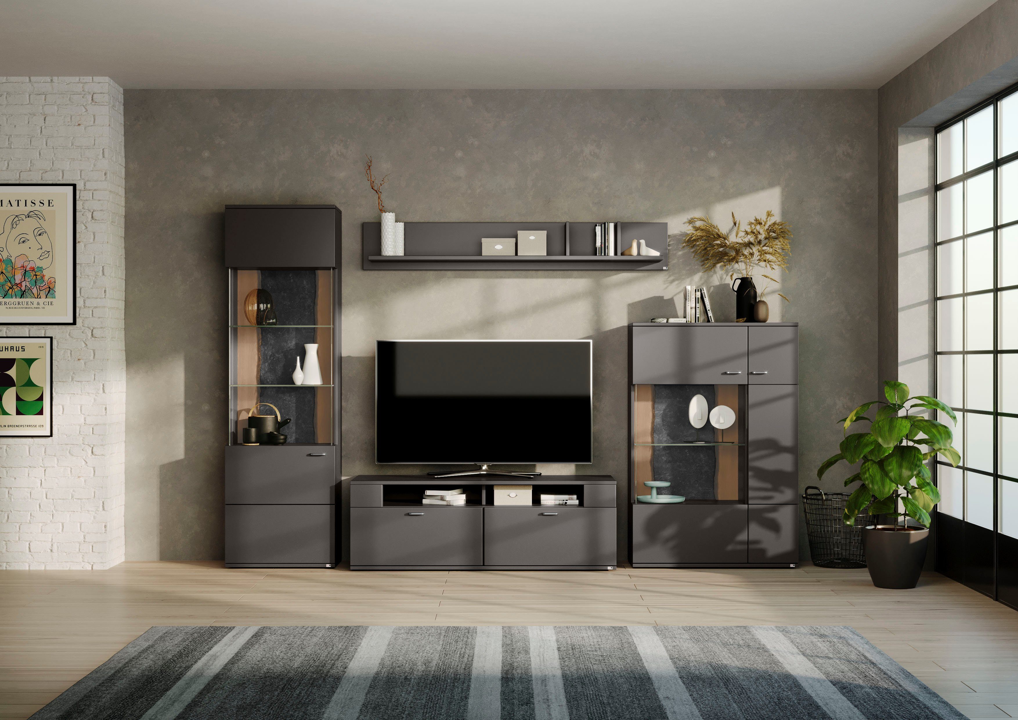 set one by Musterring Wohnwand TACOMA, (Set, 4-St), Typ 02, mit Wandboard