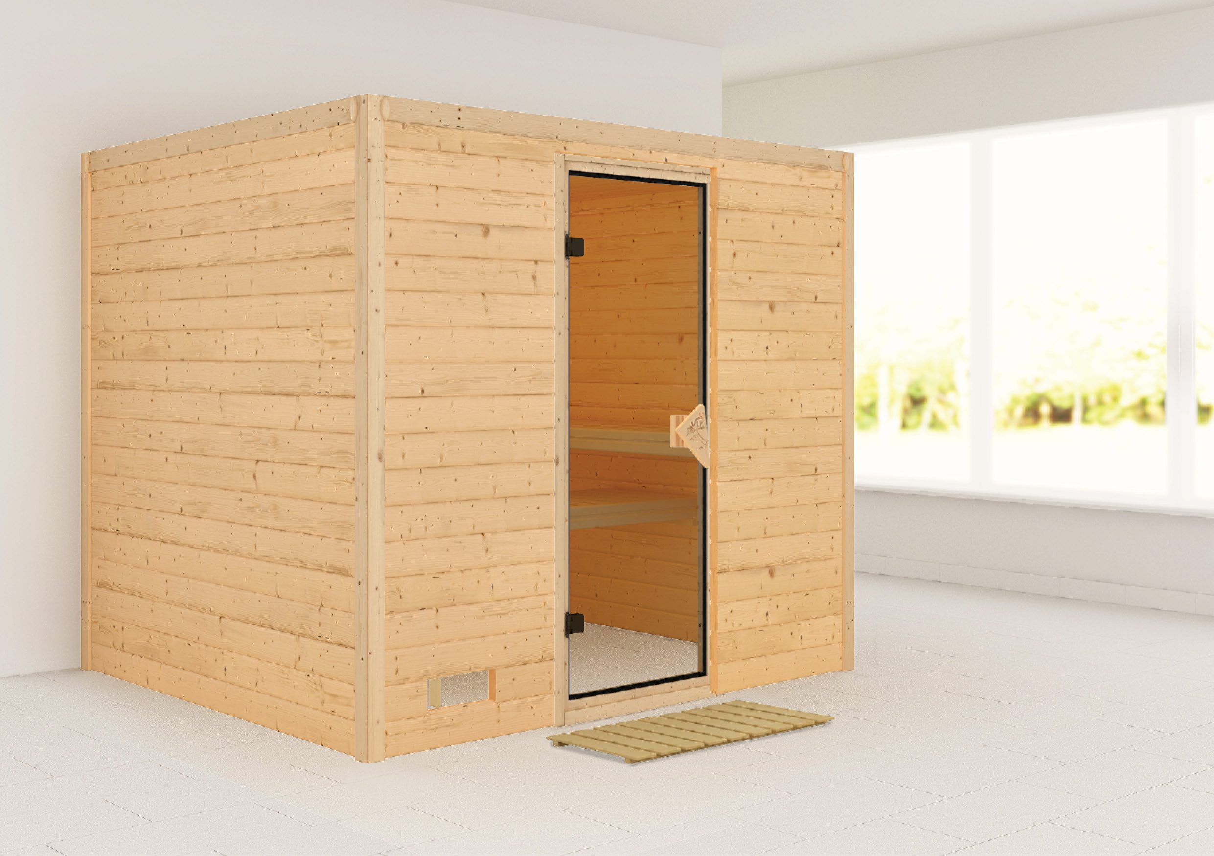 Karibu Sauna Soraja, BxTxH: 231 x 196 x 200 cm, 40 mm, (Set) ohne Ofen