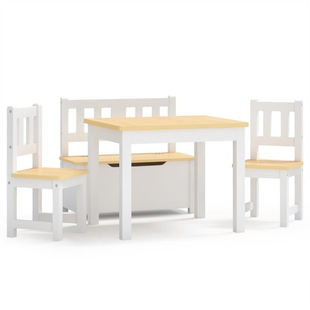 vidaXL children's seating group made of MDF in white and beige, (W/H/D: 60x48x50 cm)