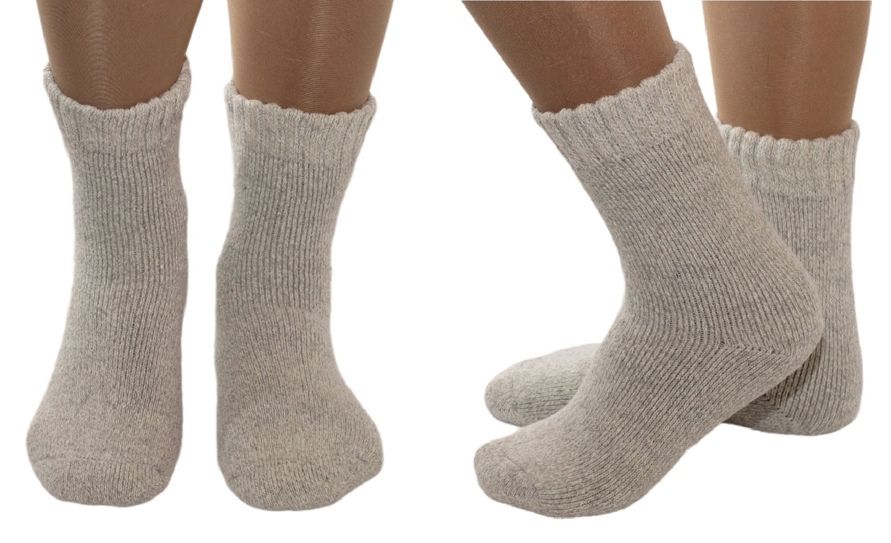 Antonio Socken 3 Paar Wollsocken Socken Strümpfe Damen Weiß Lila Grau Meliert 39-42 – Bild 5 von 5