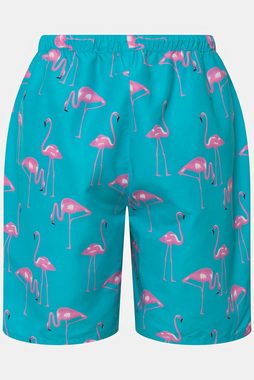 Ulla Popken Jeansshorts Hybrid-Shorts Flamingos doppellagig Mikrofaser