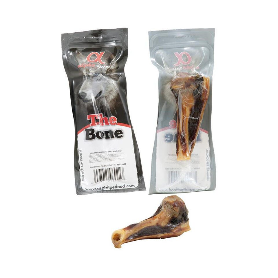 Alpha Spirit The Bone Serrano halbe Schinkenknochen - 20 Stück, Snack für: Hund