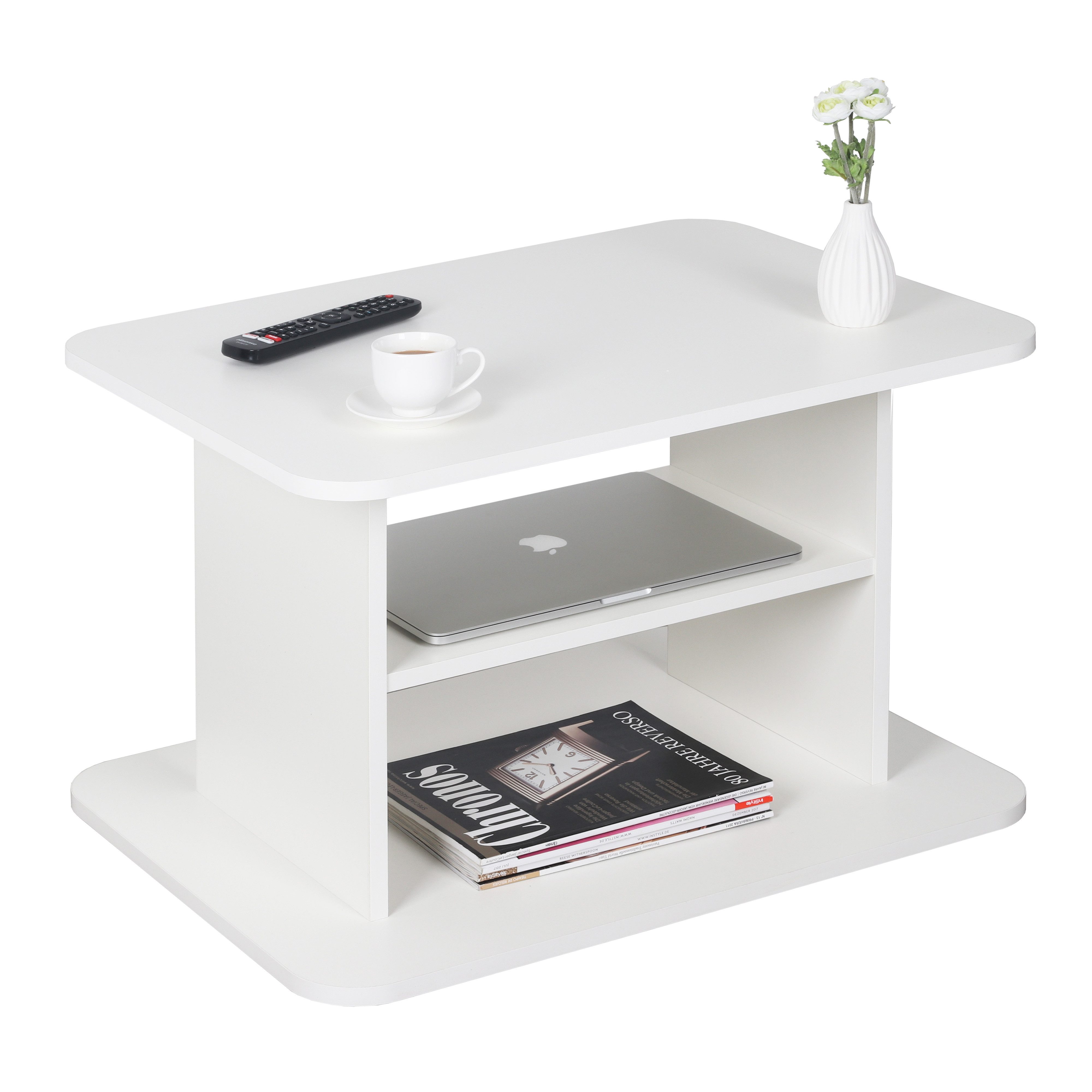 RICOO Couchtisch WM094-WM (1-St), Sofatisch mit Stauraum Wohnzimmer Tisch Beistelltisch Kaffeetisch