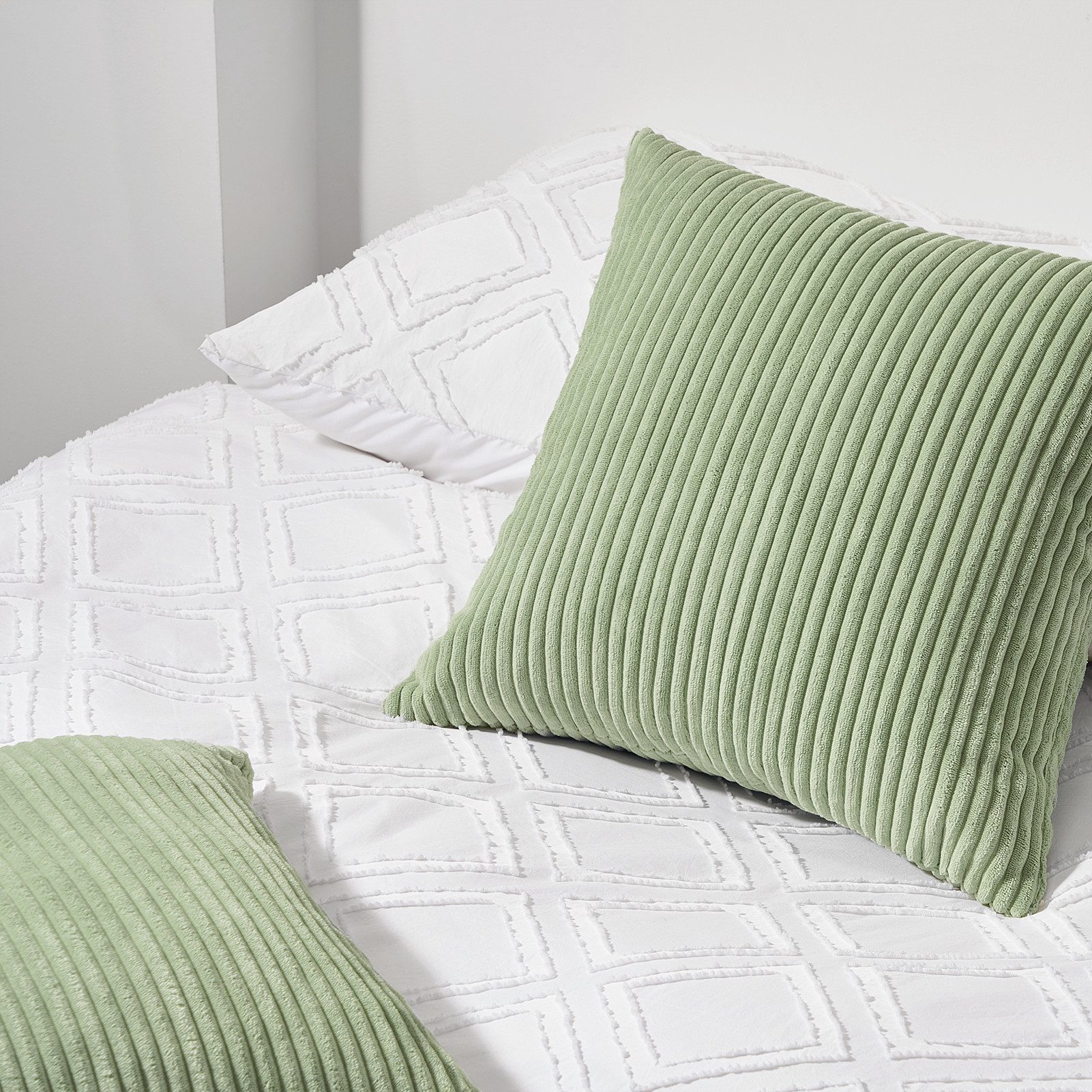 Topfinel Kissenbezug gestreiftes Muster,2er Set Kissenhülle Dekokissen Kissenbezug, Kordsamt 35x35 Sofakissen Couchkissen Zierkissenbezug Dekokissen – Bild 5 von 5