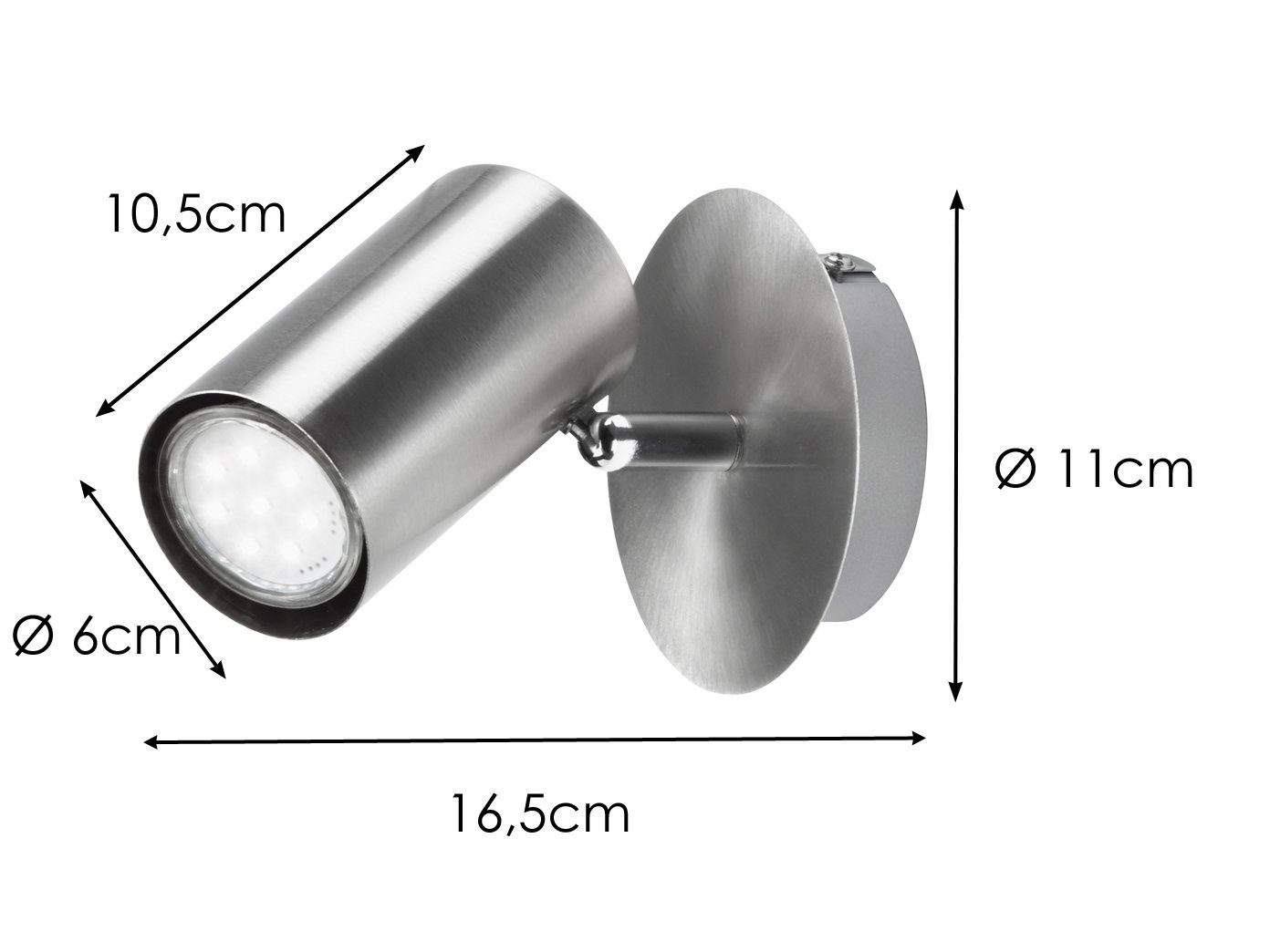 meineWunschleuchte LED Wandstrahler, LED wechselbar, Warmweiß, günstig online kaufen