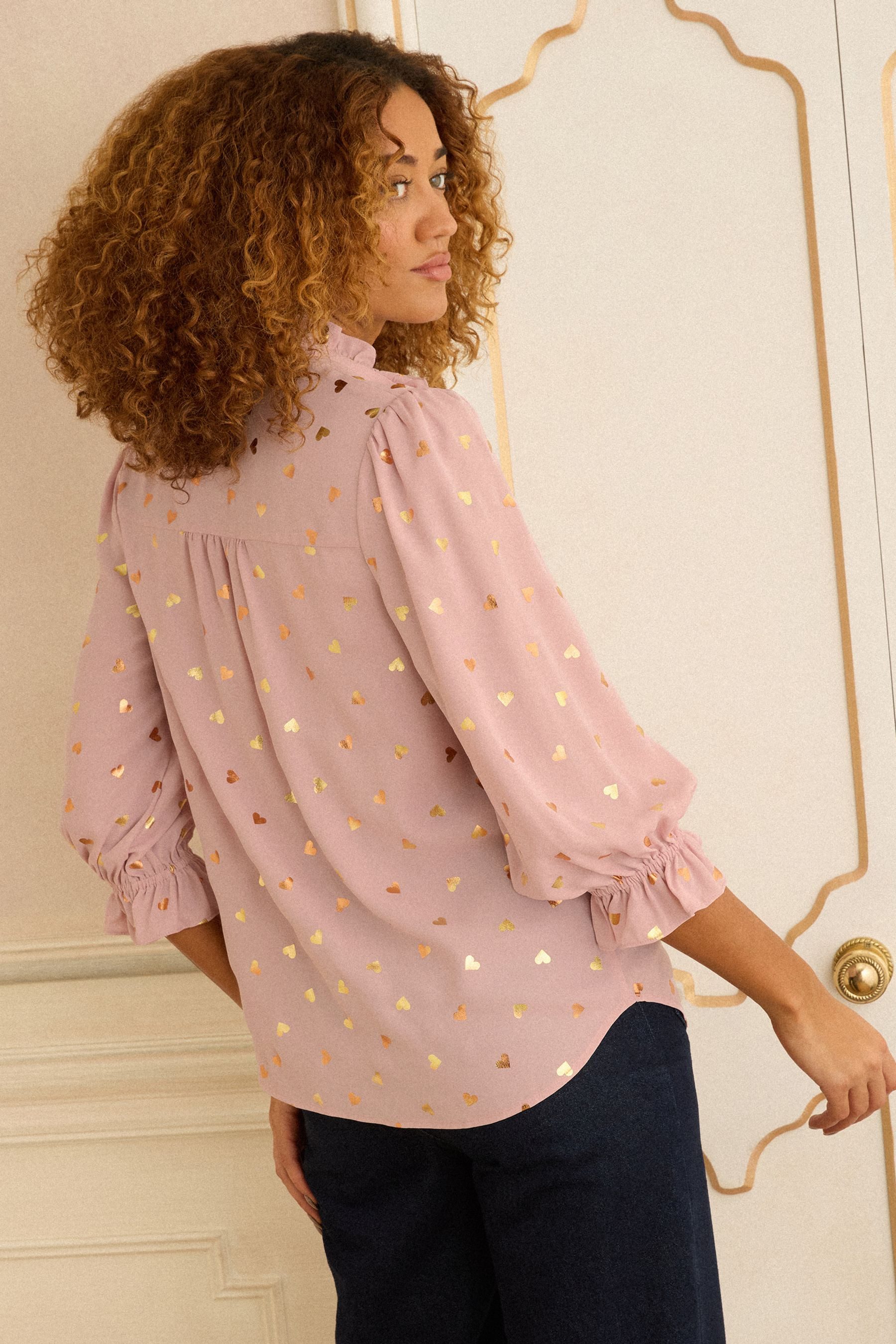 Love & Roses Rüschenbluse Love & Roses Bluse mit 3/4-Rüschenärmeln (1-tlg) günstig online kaufen