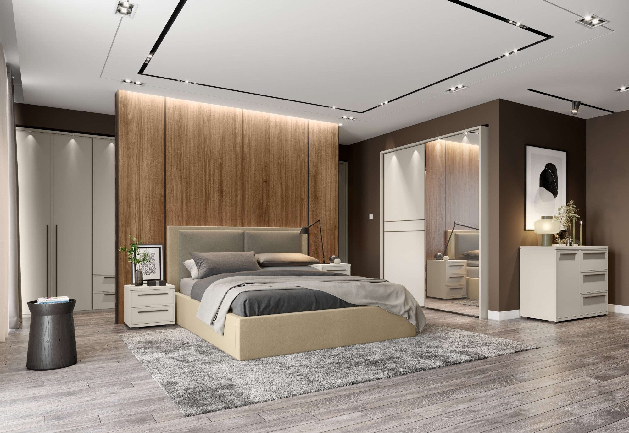 OTTO home Bettgestell Opera, 160 oder 180 x 200 cm Liegefläche, mit Lattenrost, Bettkasten, Gasdruckfeder, gepolstertes Kopfteil