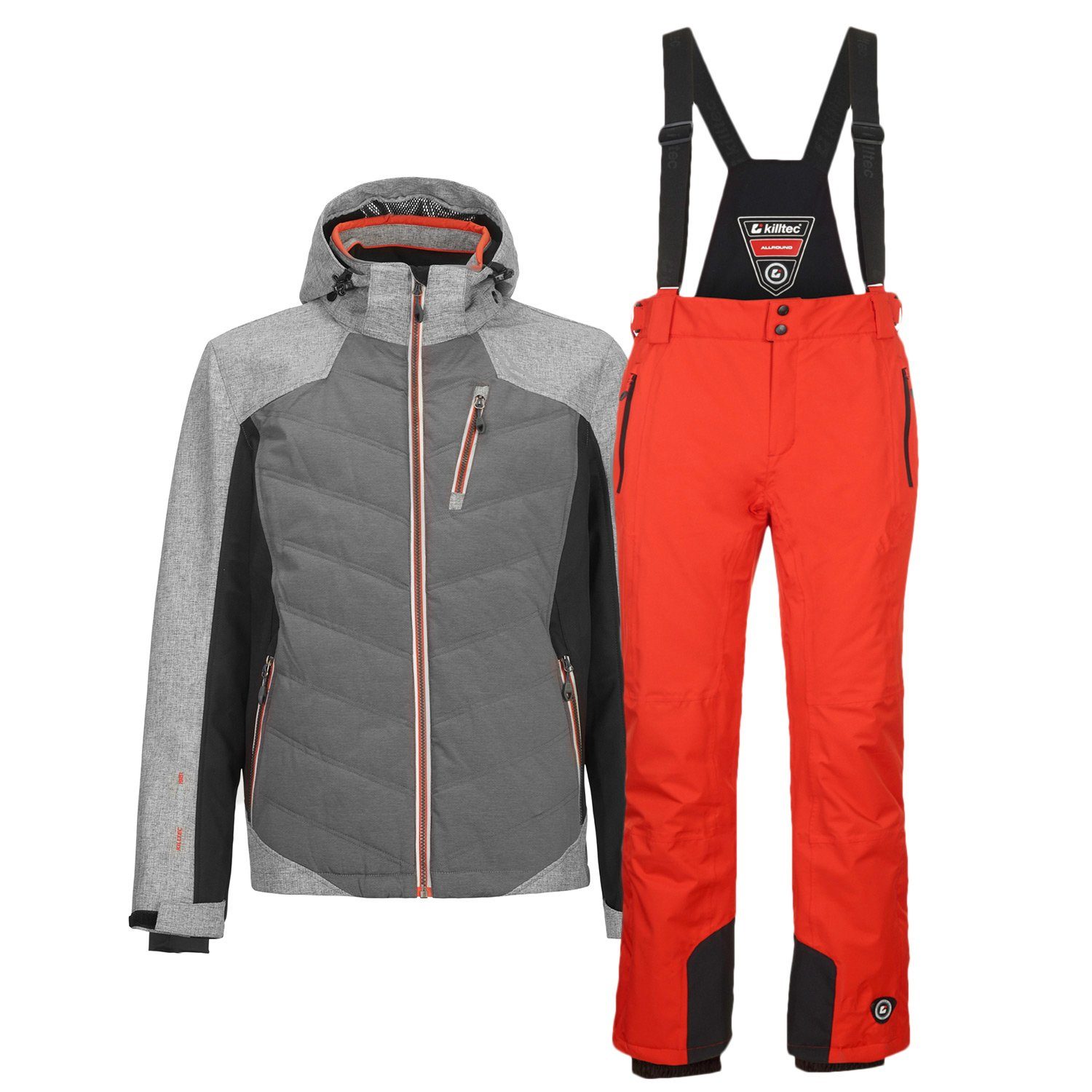 Killtec Skianzug Skianzug Herren Gr. S - 2 tlg. Skijacke schwarz/orange +  Skihose orange