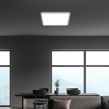 Briloner Leuchten LED Panel 7156-416, ultraflach, indirektes Licht, LED fest verbaut, Neutralweiß, Deckenlampe, 29,3x29,3x2,8cm, Weiß, 18W, Wohnzimmer, Schlafzimmer
