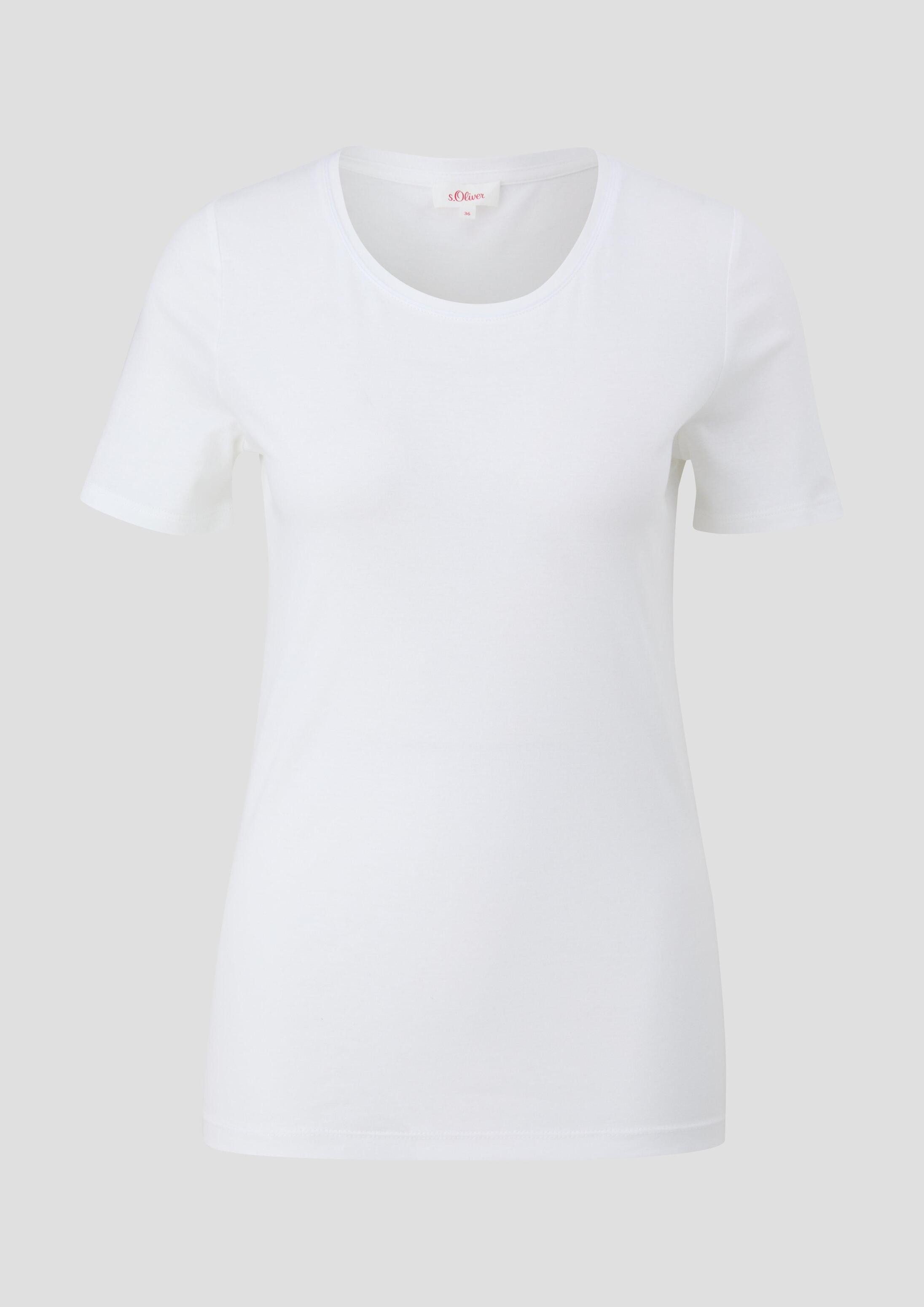 s.Oliver Kurzarmshirt T-Shirt Jerseyshirt mit Rundhalsausschnitt