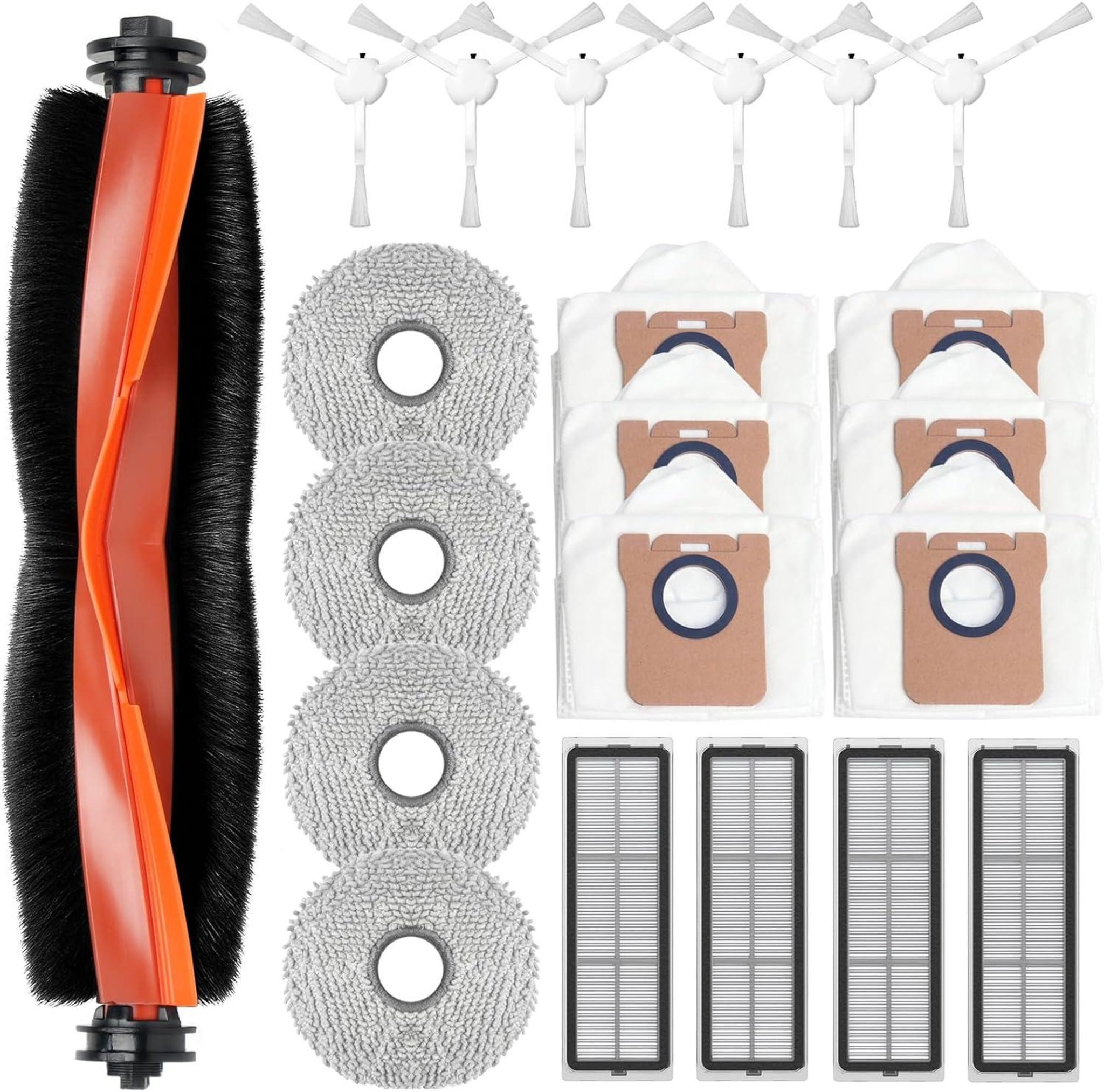 FELIXLEO Gardinenbefestigungen Ersatzteile 21tlg. Zubehör für Xiaomi X20+ X10+ Ersatzteile Bürsten Filter Beutel, (1-St)