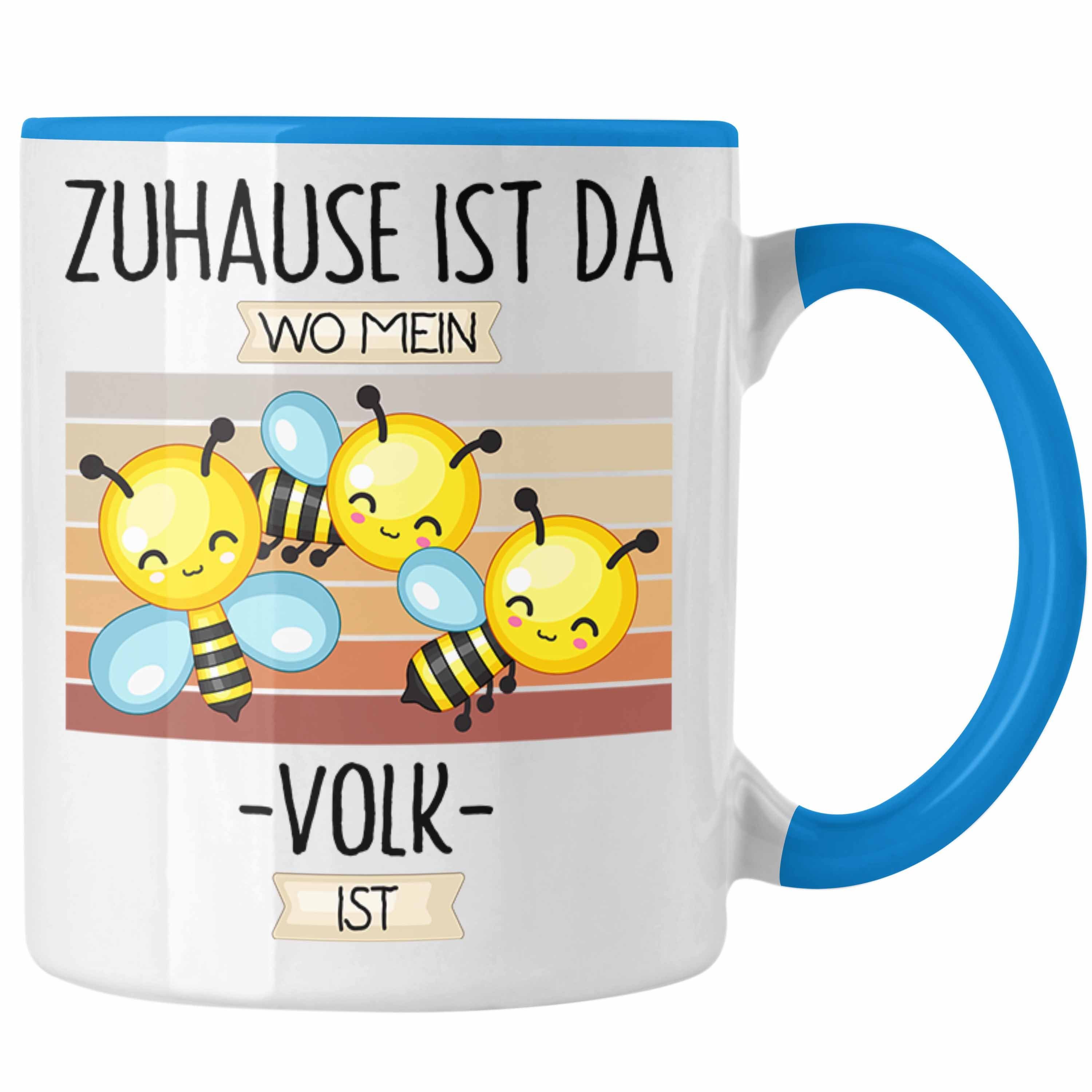 Me Imker Lustiger Geschenk Zuhause Blau Spruch Wo Tasse Trendation Geschenkidee Tasse Ist Da