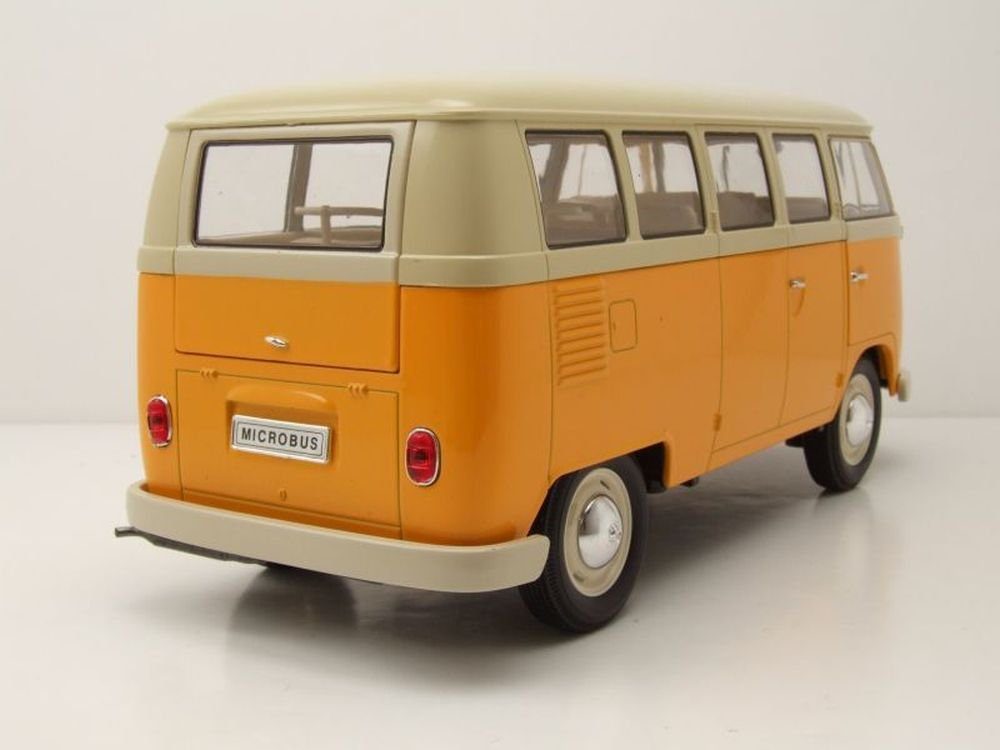 Welly Modellauto VW T1 Bus Fensterbus 1963 gelb beige, Maßstab 1:18