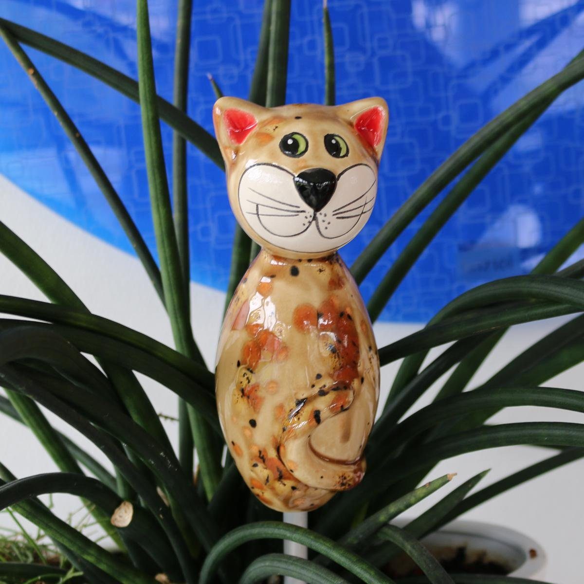 Keramik-Katze Tangoo Tangoo MINI (Stück) Effektglasur, Gartenfigur hellbraun