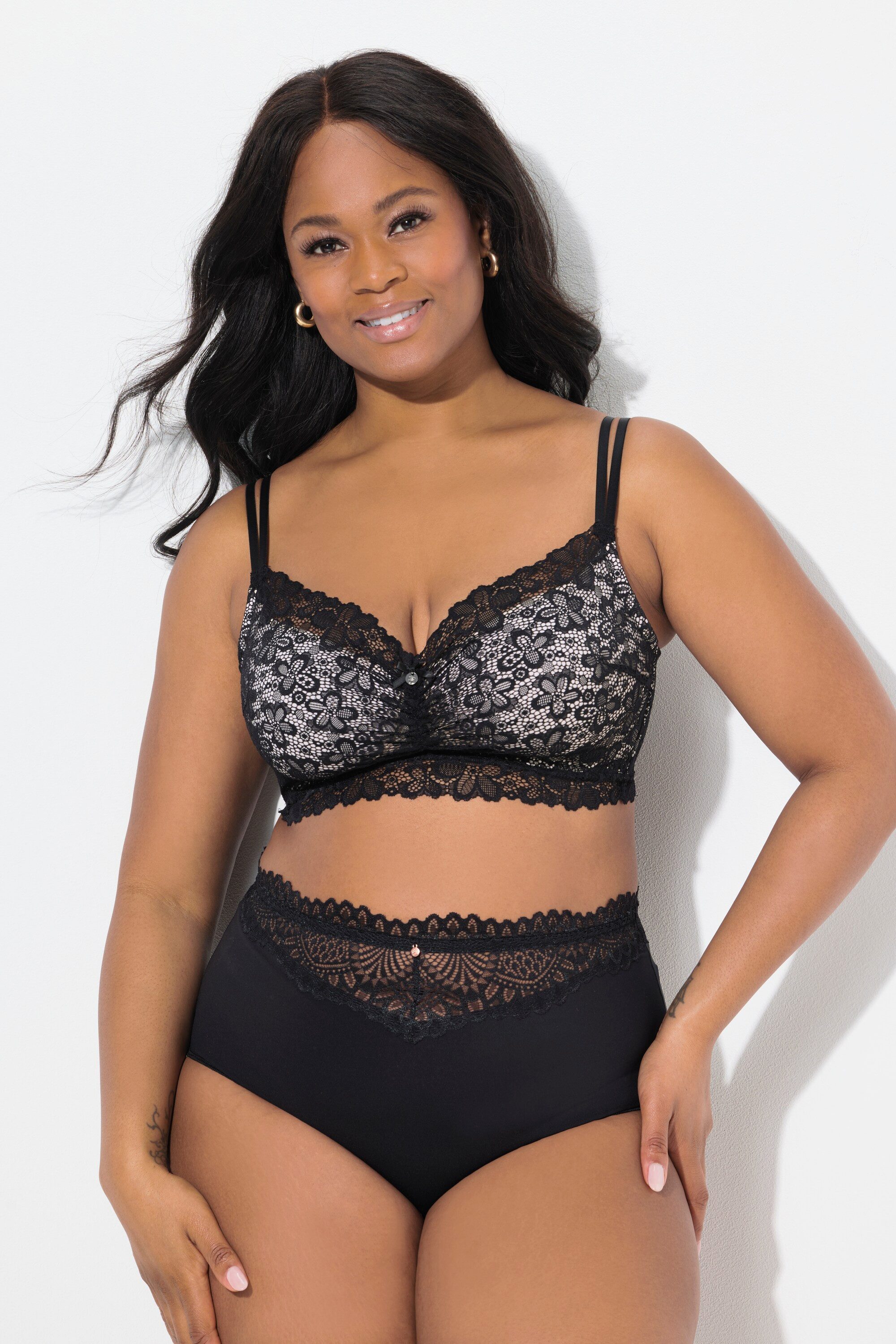 Ulla Popken Soft-BH TruYou Bralette Spitze Softschale ohne Bügel