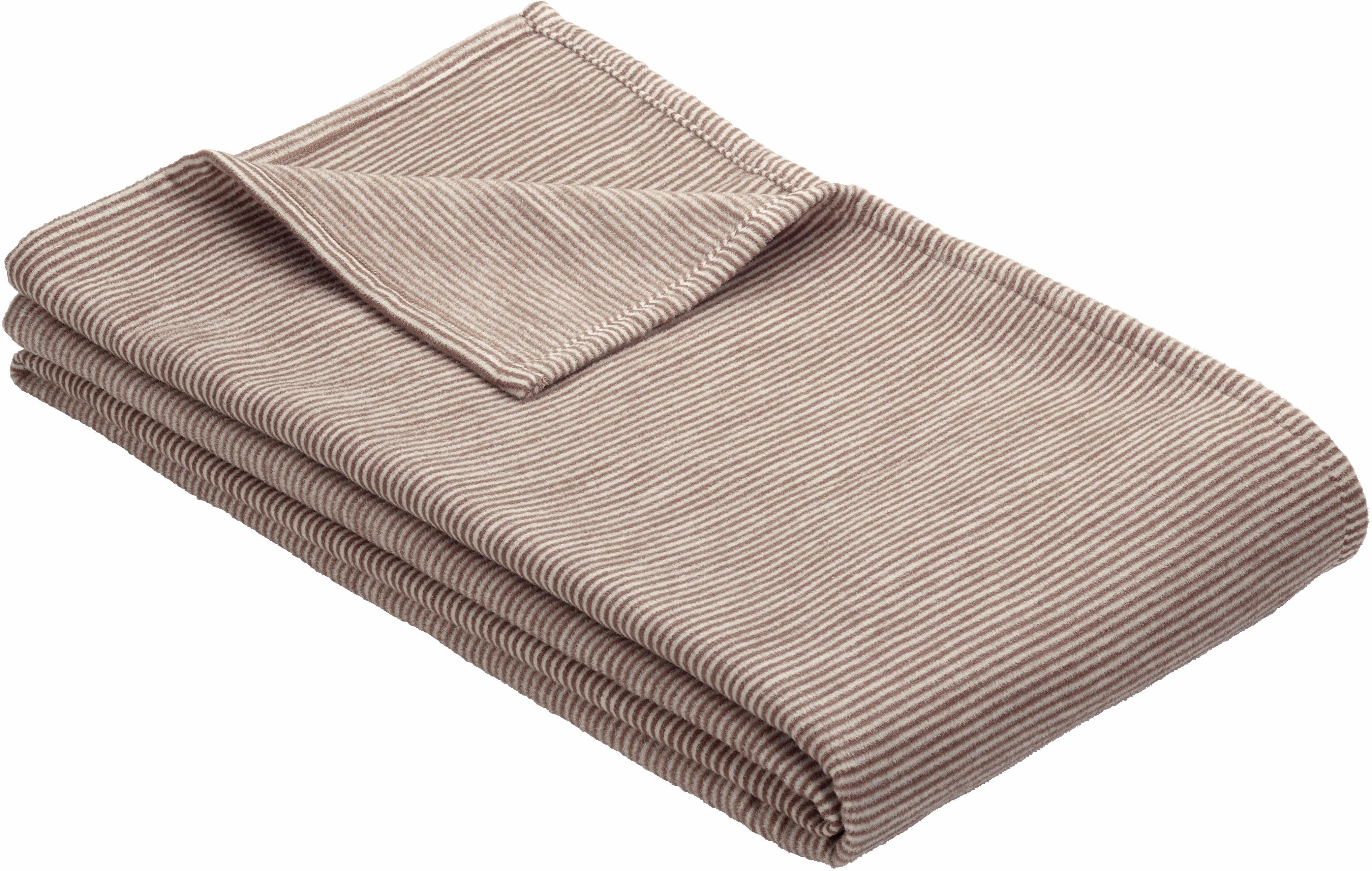 Wohndecke Turin, IBENA, 140 x 200 cm (Breite x Länge), mit feinen Streifen, Kuscheldecke. Reduzierter Preis € 59,99. Unverbindliche Preisempfehlung € 69,99