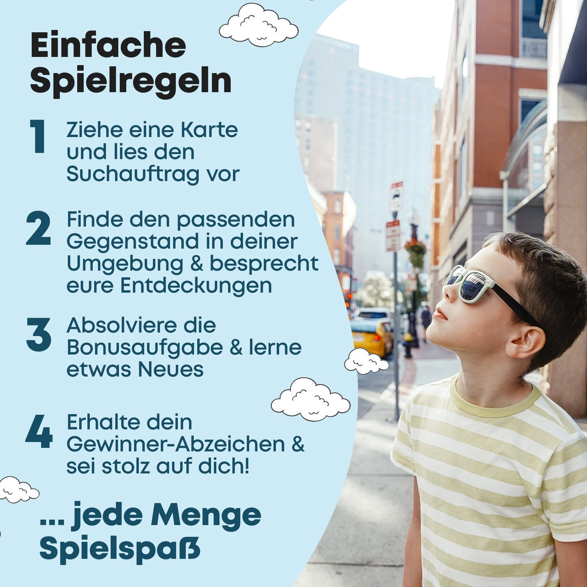 GLÜCKSWOLKE Spiel Outdoor & Indoor Schatzsuche für Kinder I Entdecker Spielzeug, Finde es I Deine Umgebung neu entdecken, Spiele ab 4, 5, 6, 7, 8 Jahre I cooles Geschenk für Mädchen und Junge