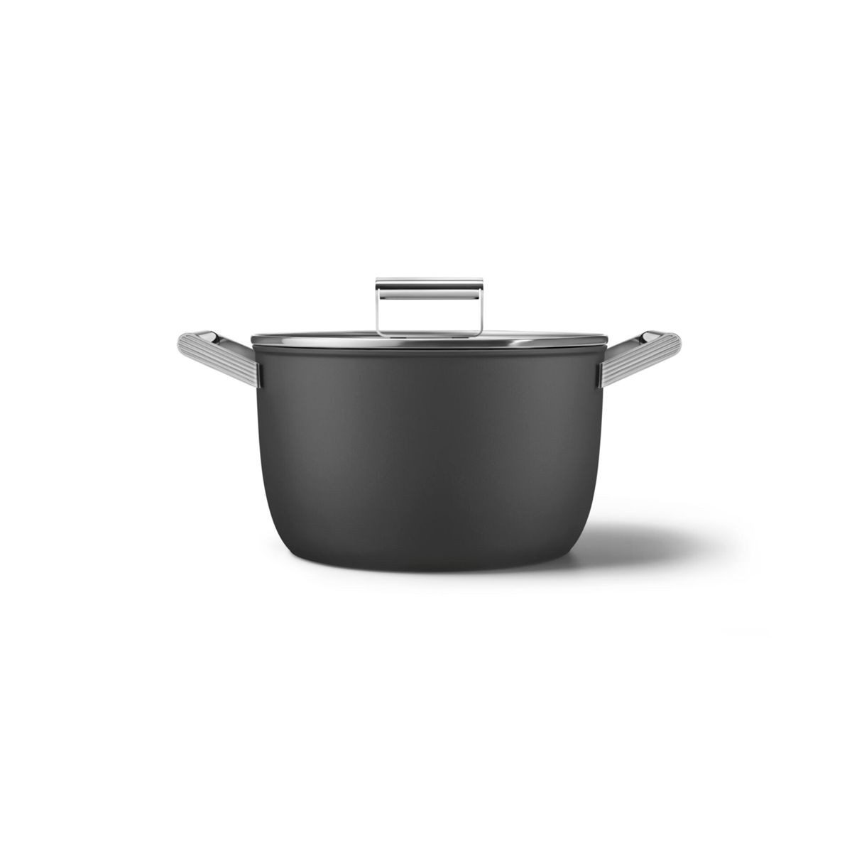 Smeg Kochtopf Schmortopf 26cm mit Glasdeckel, 2 Griffe