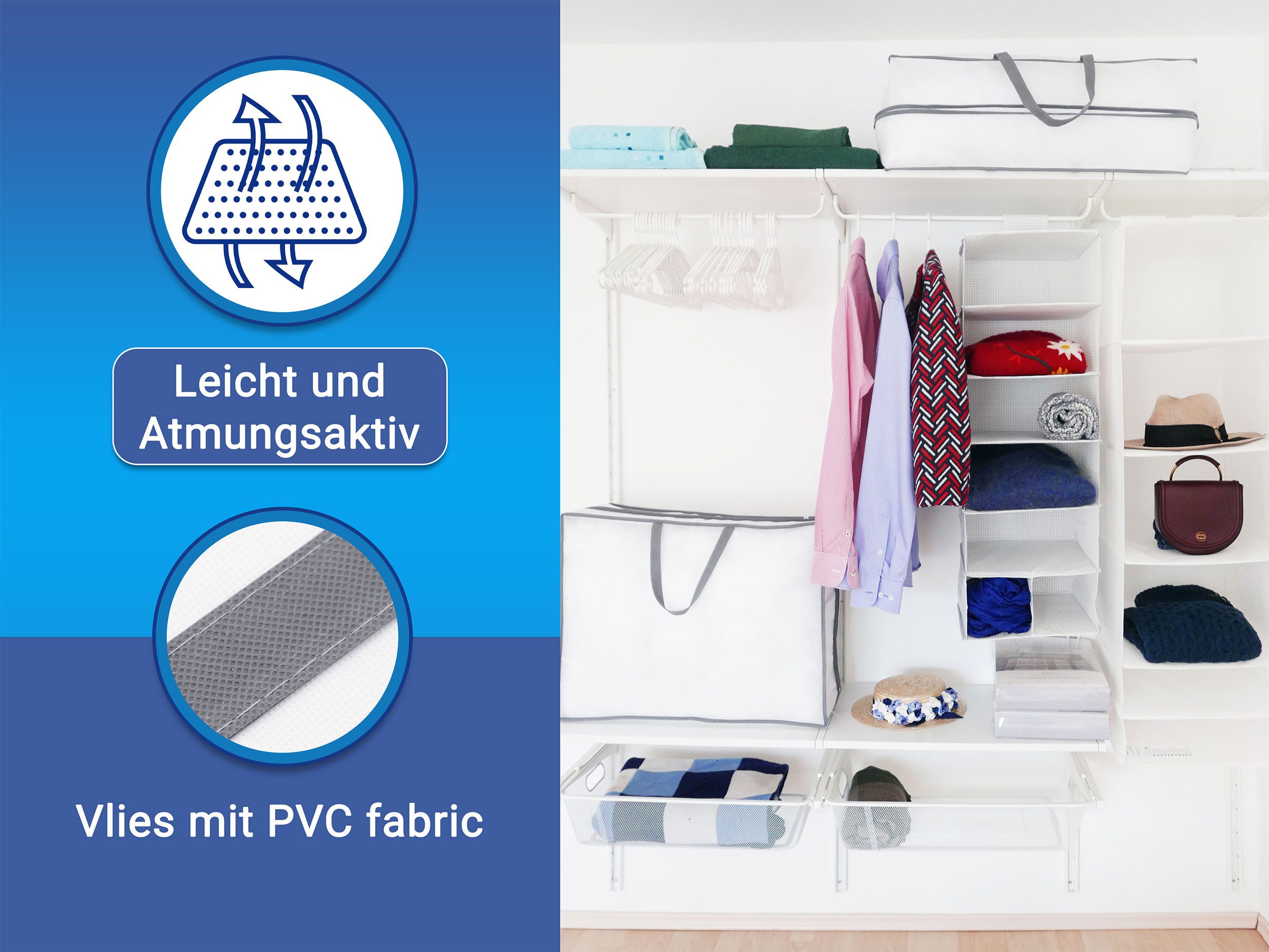 ZOLLNER Aufbewahrungstasche (Spar-Set, 2-tlg), 100% Vlies, atmungskativ, 2-Wege-Reißverschluss