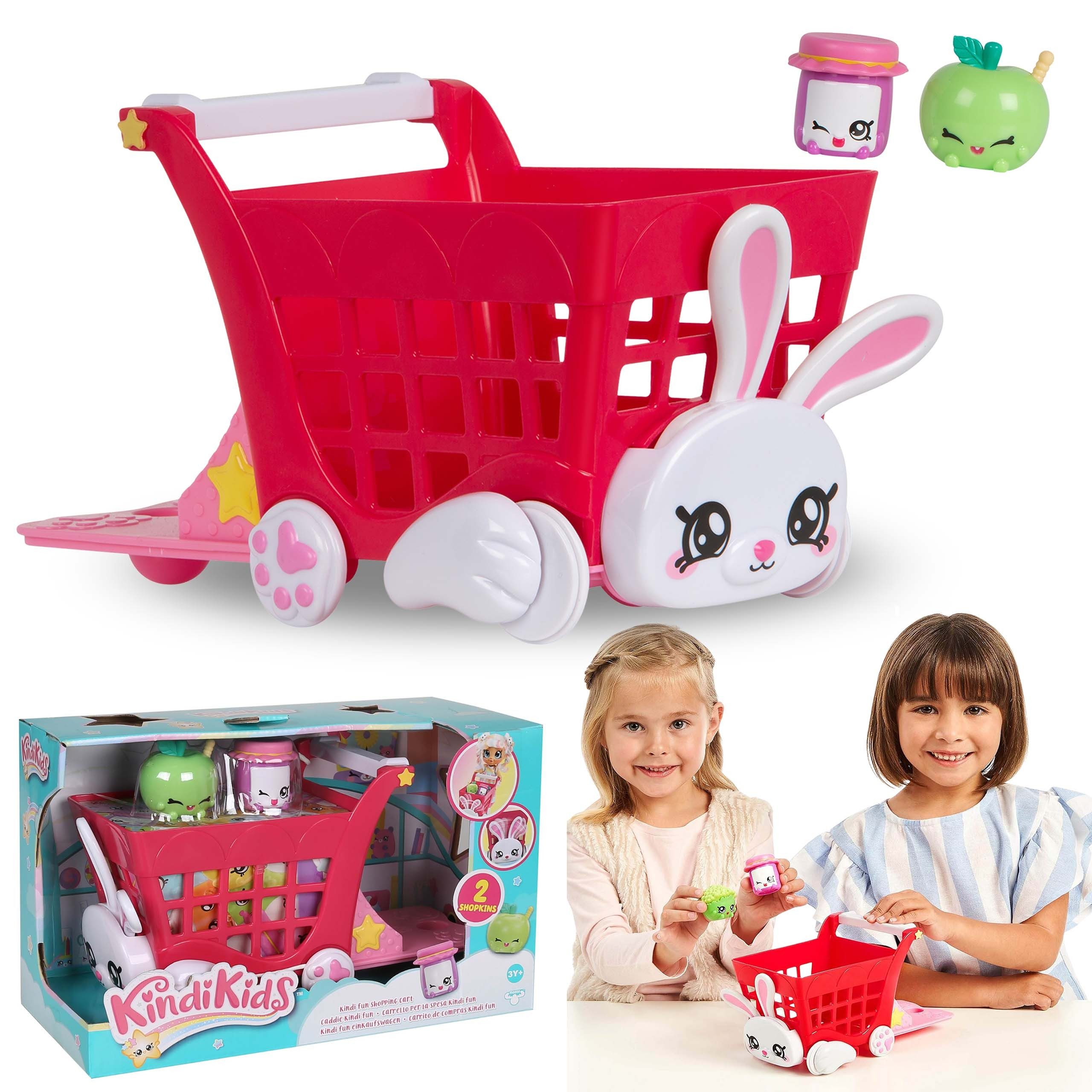 Sarcia.eu Spiel-Einkaufswagen Kindi Kids Einkaufswagen + 2 Shopkins, Puppenzubehör für Kinder