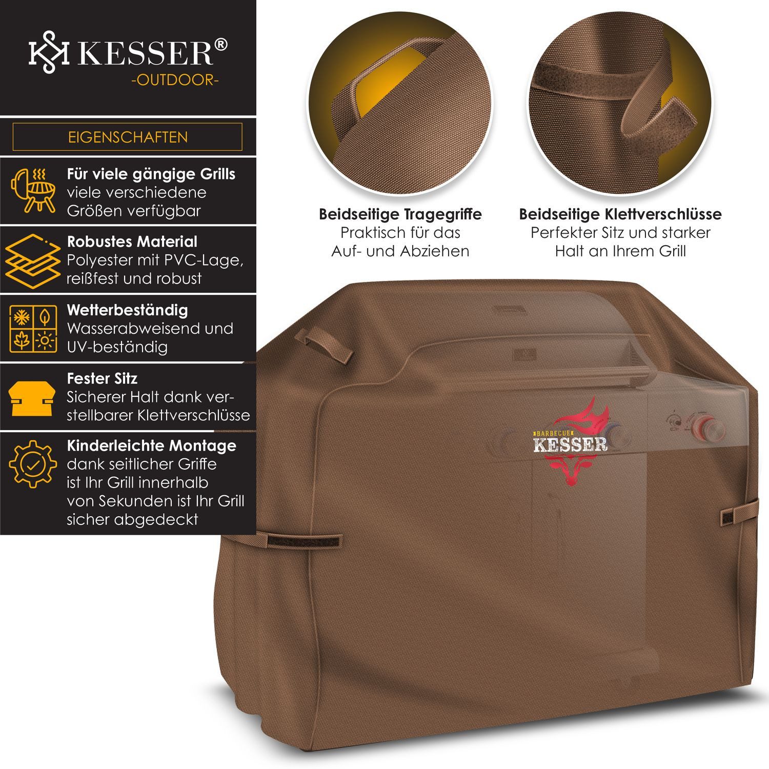 KESSER Grill-Schutzhülle, Premium BBQ Grillabdeckung Gasgrill Grillhaube Abdeckung Wet