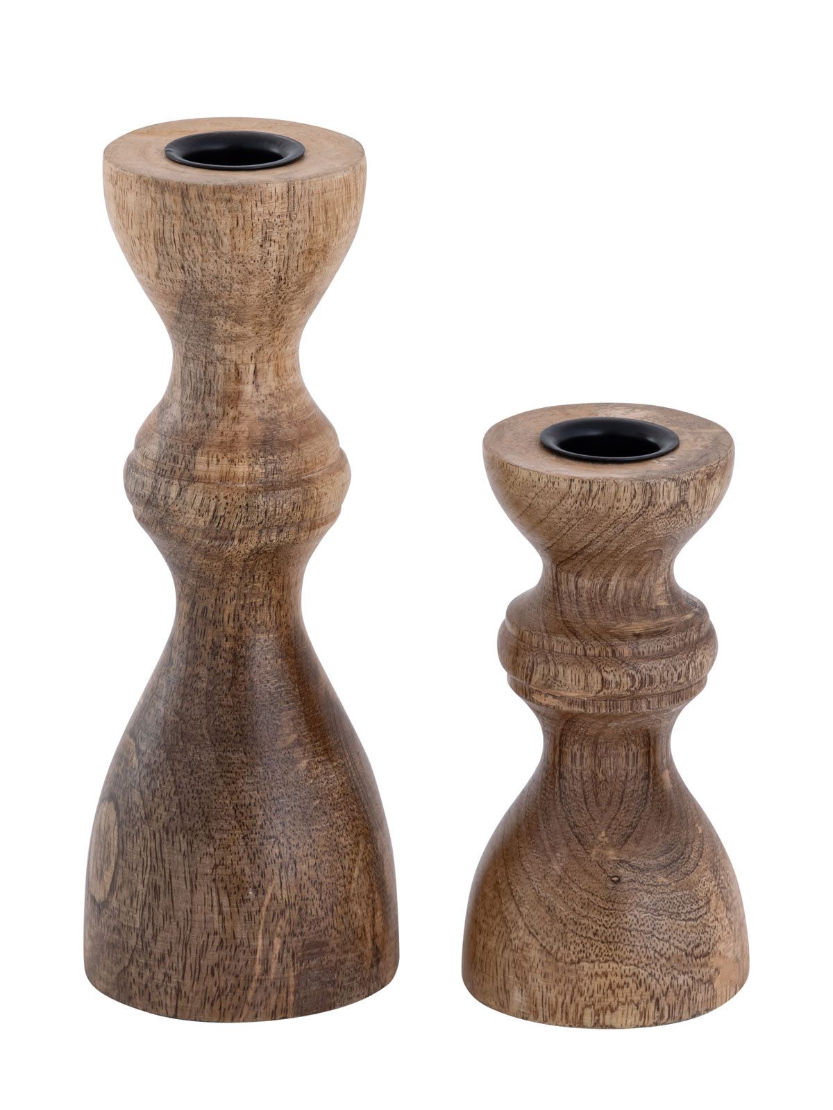 Kerzenhalter Kerzenständer 2er Set Stabkerzen Kerzenhalter H20/13x6cm rund Kerzenle