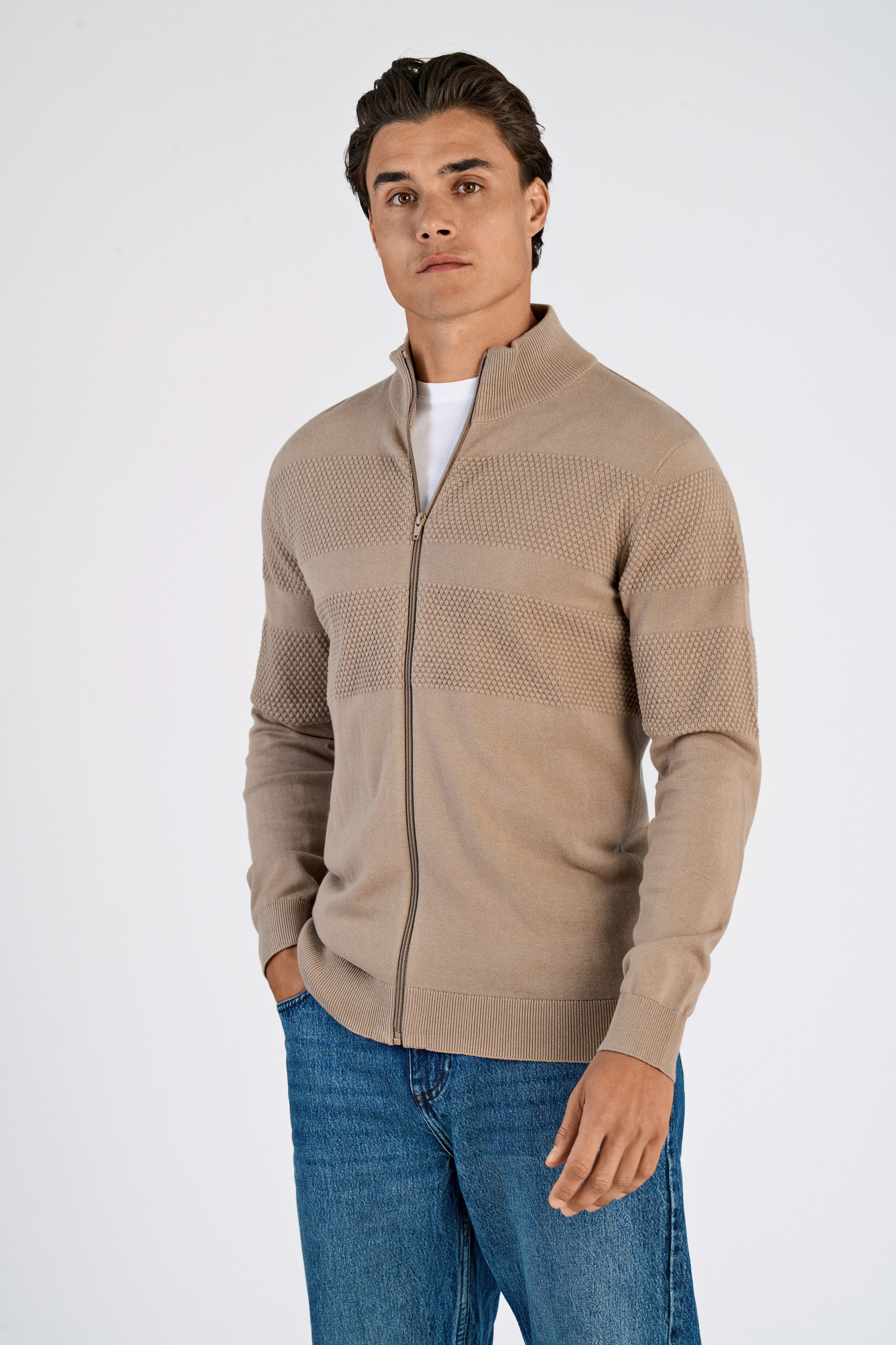LINDBERGH Strickjacke mit Stehkragen und Reißverschluss