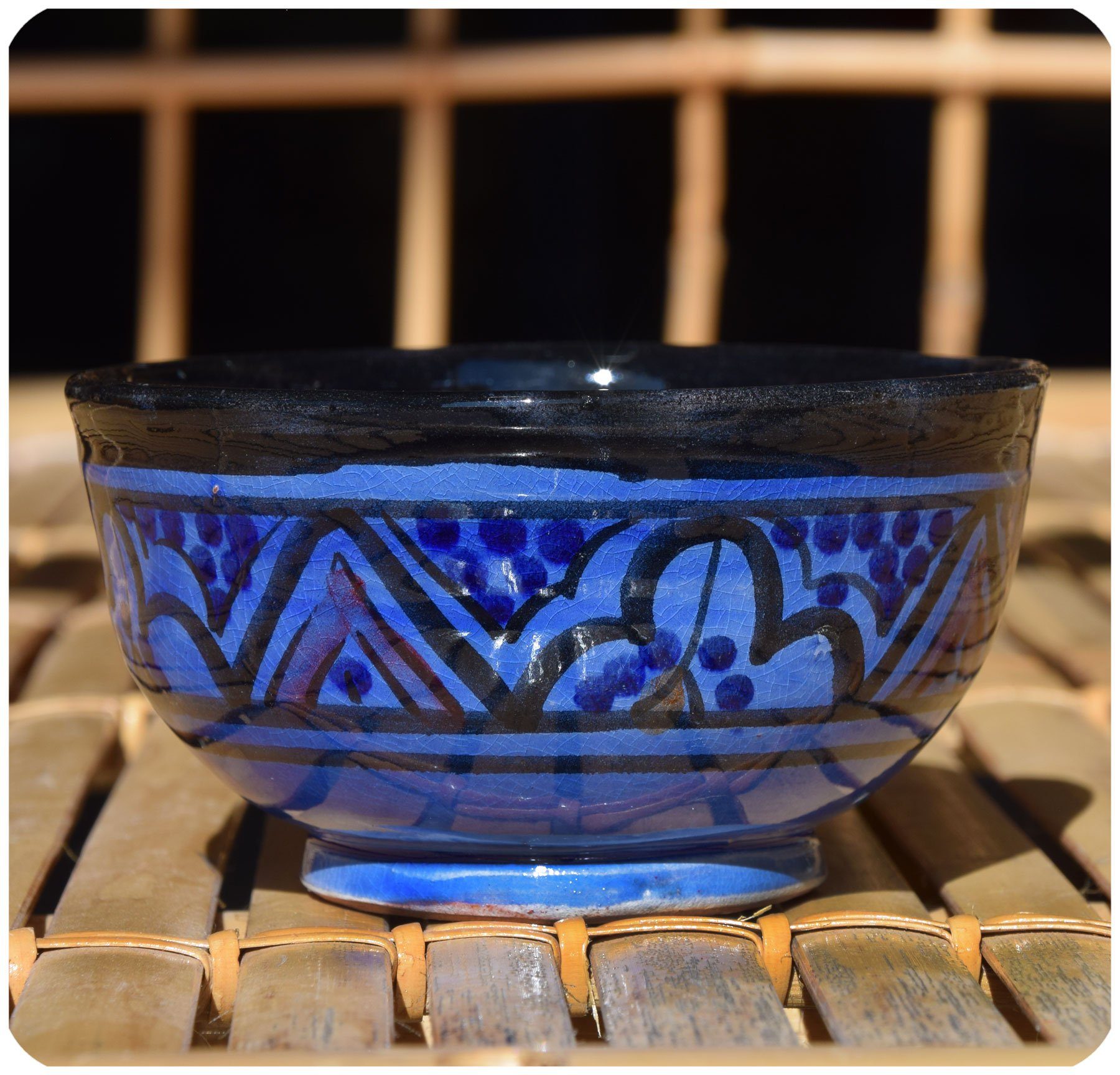 SIMANDRA Schüssel Orientalische marokkanische Keramikschale, Keramik, (Mini, 1-tlg), Handarbeit Blau