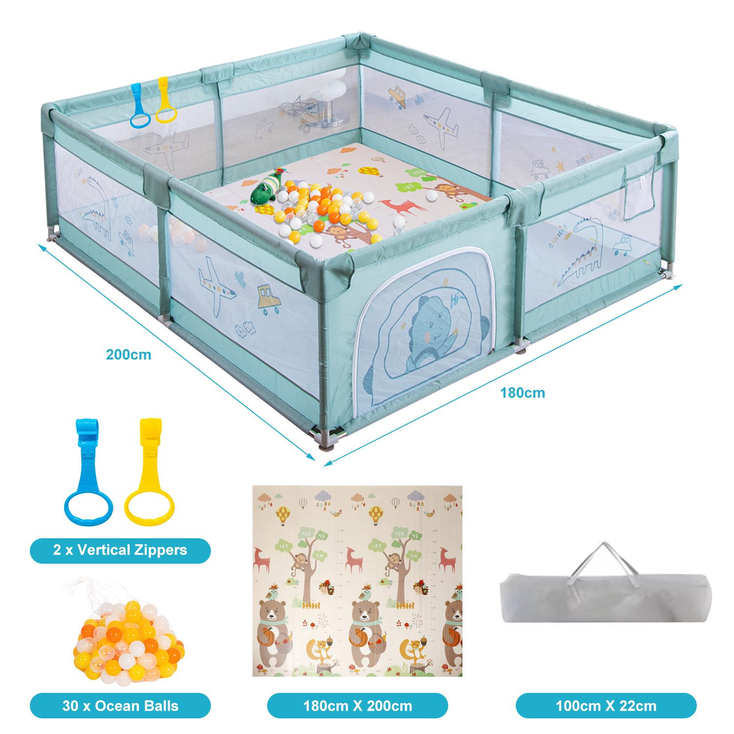 FOXSPORT Laufstall, Baby Laufgitter mit Spielmatte günstig online kaufen
