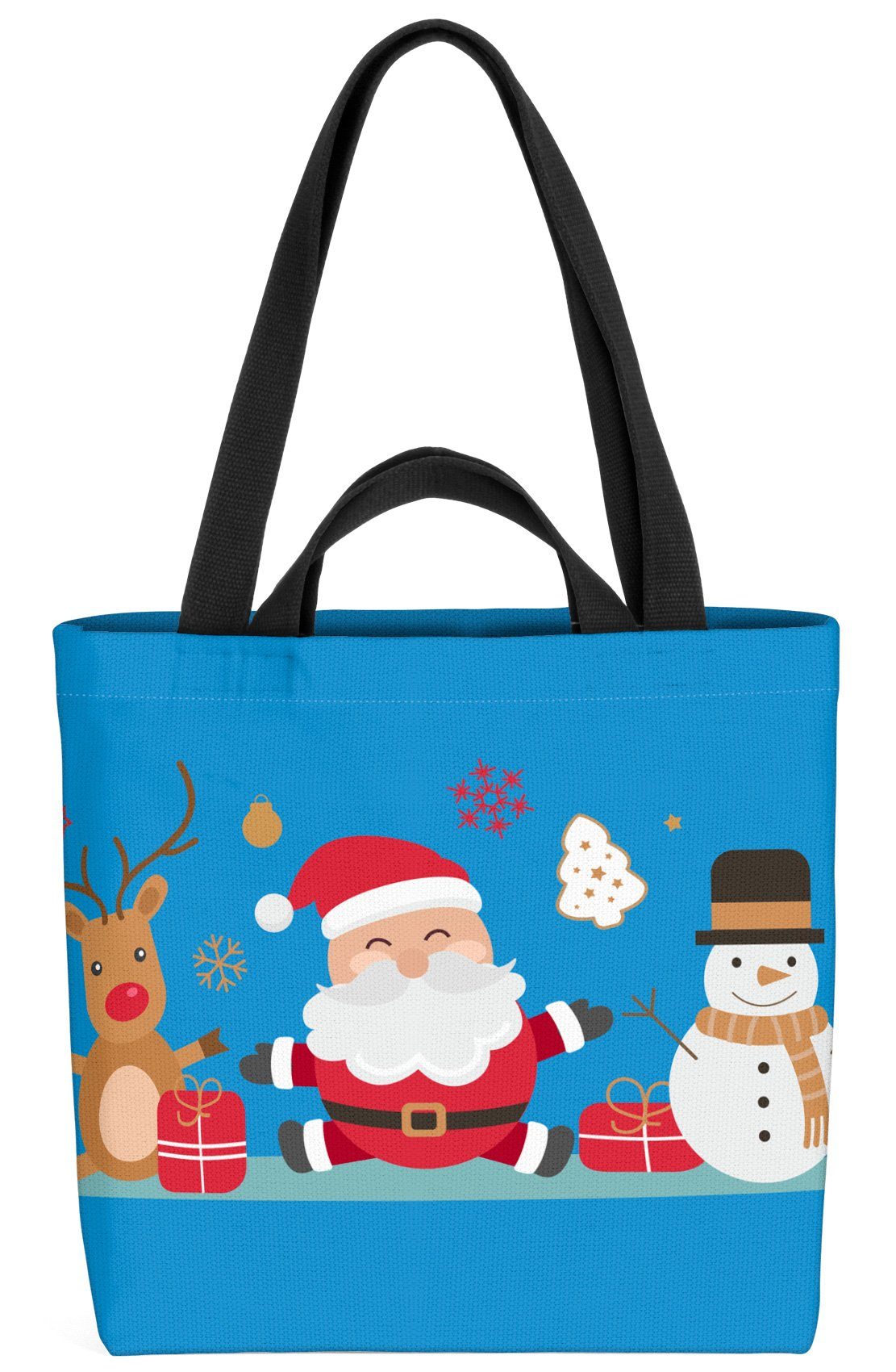 VOID Henkeltasche (1-tlg), Nikolaus Schneemann Rentier Weihnachtsmann Schnee Rentier Deko Dekora