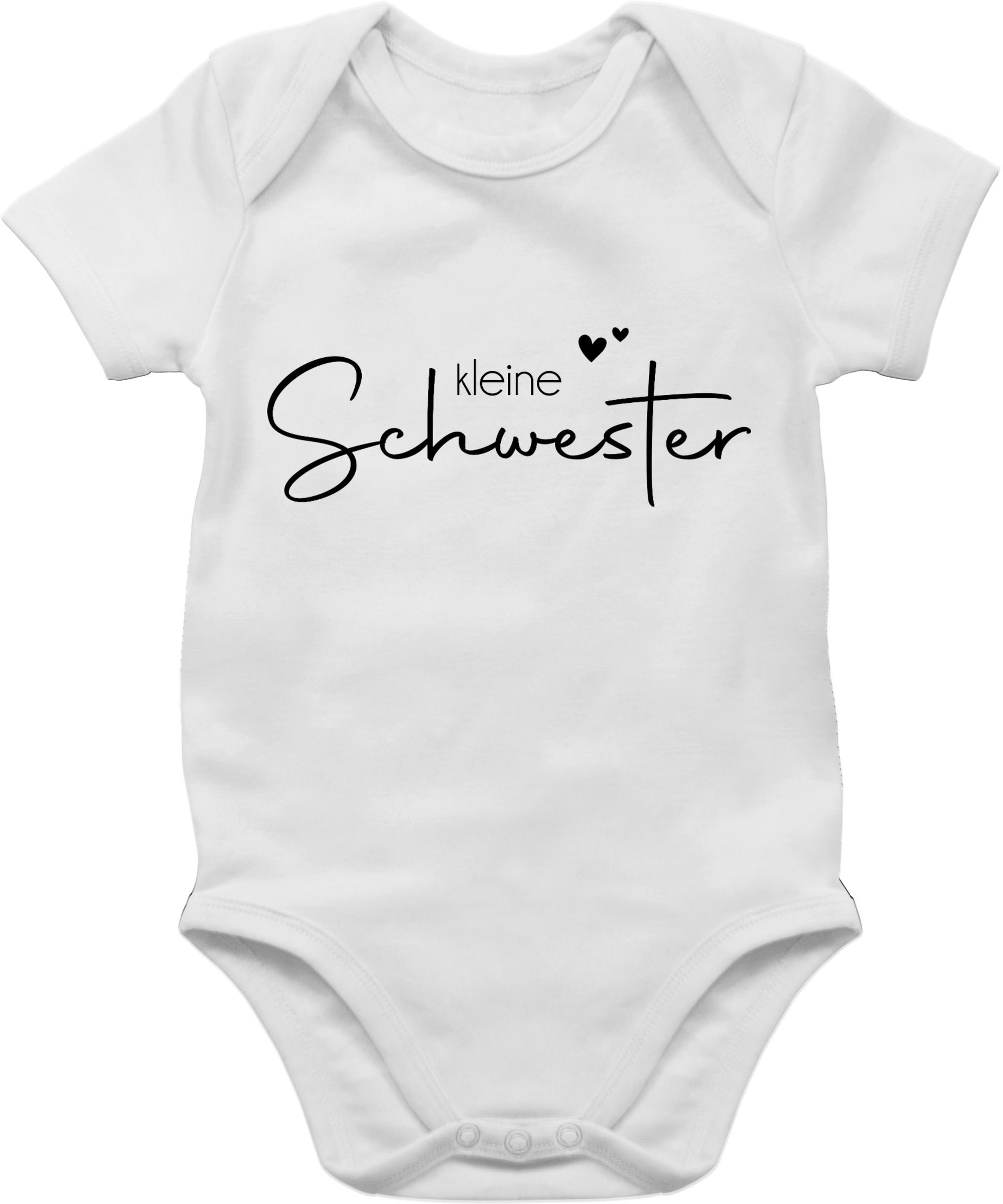 Kleine Shirtracer Schwester Little 2 Schwester - Sister Weiß Kleine Shirtbody