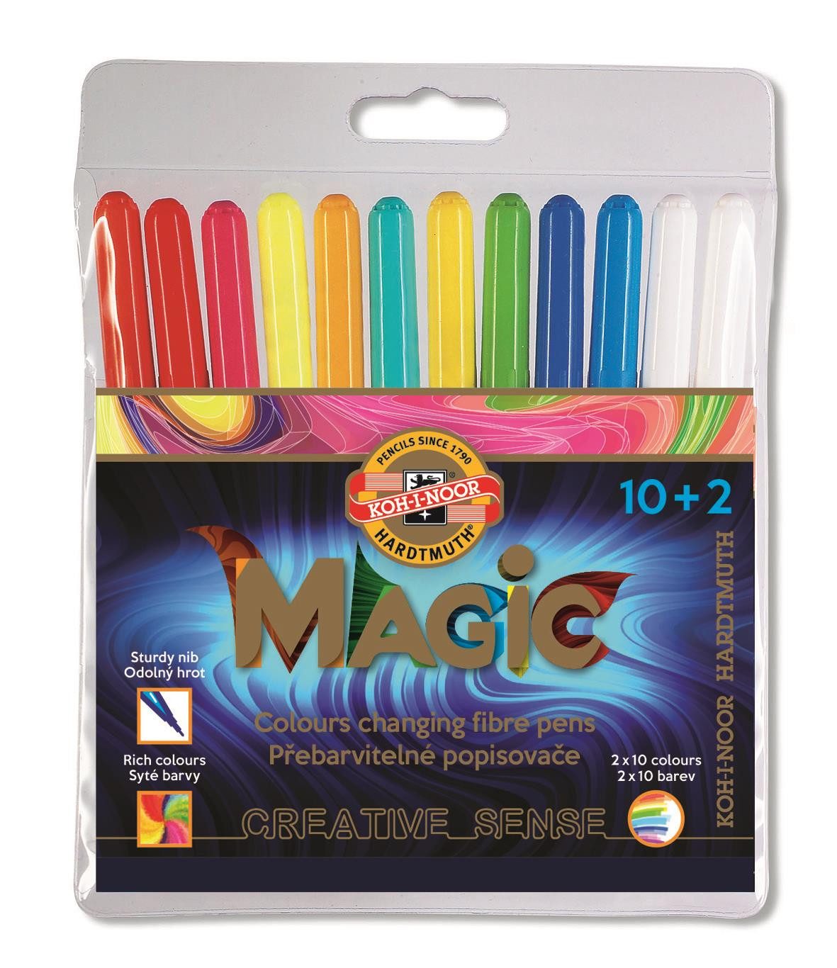 KOH-I-NOOR Malstift KOH Fasermaler Magic übermalbar 10+2