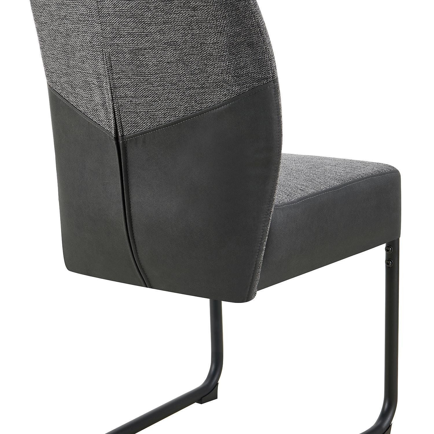 Freischwinger PETER, Anthrazit, Grau, Schwarz, Mikrofaser, (1 St), Webstoff, Metallgestell, B 44 x H 97 x T 52 cm