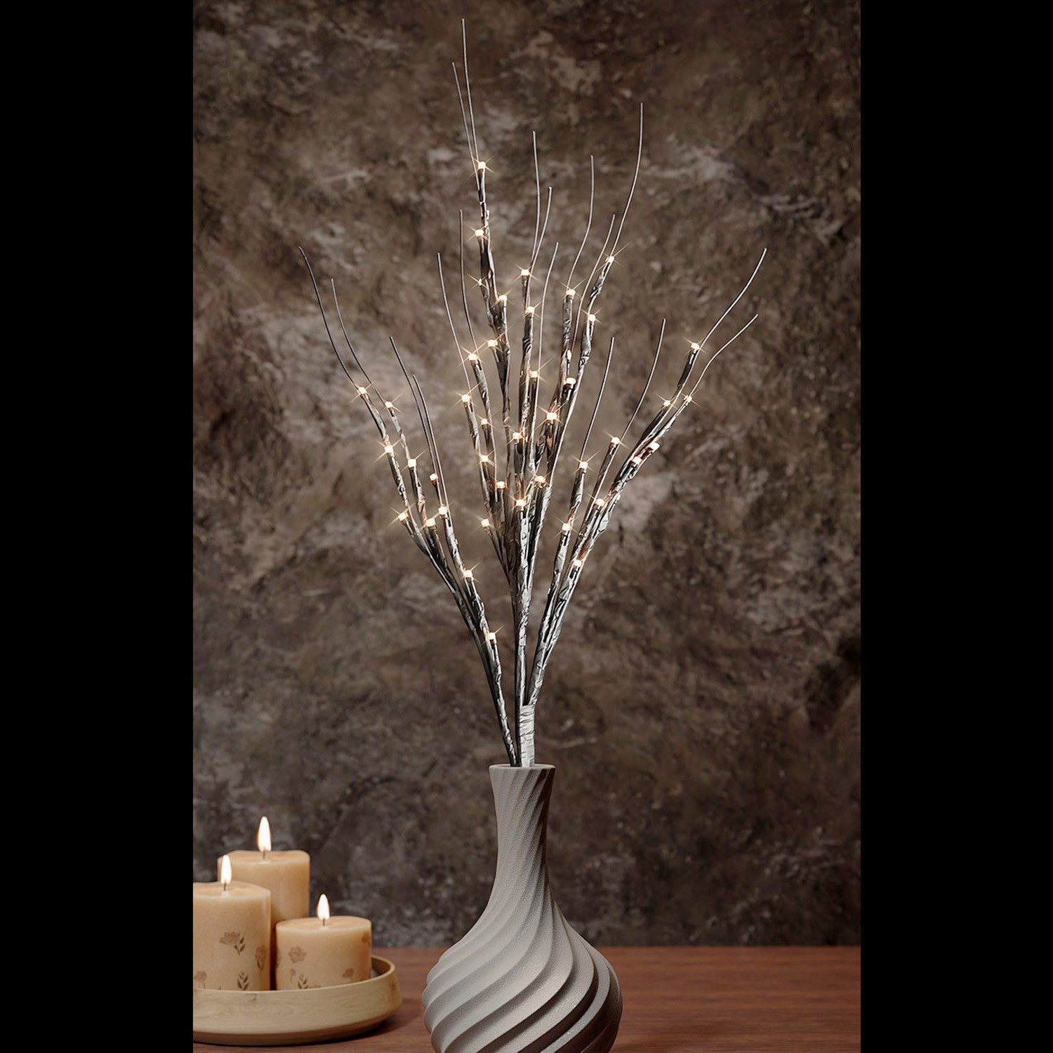 Mojawo Lichtervorhang LED Lichterzweig Leuchtzweig Beleuchtung Warmweiß H60 günstig online kaufen