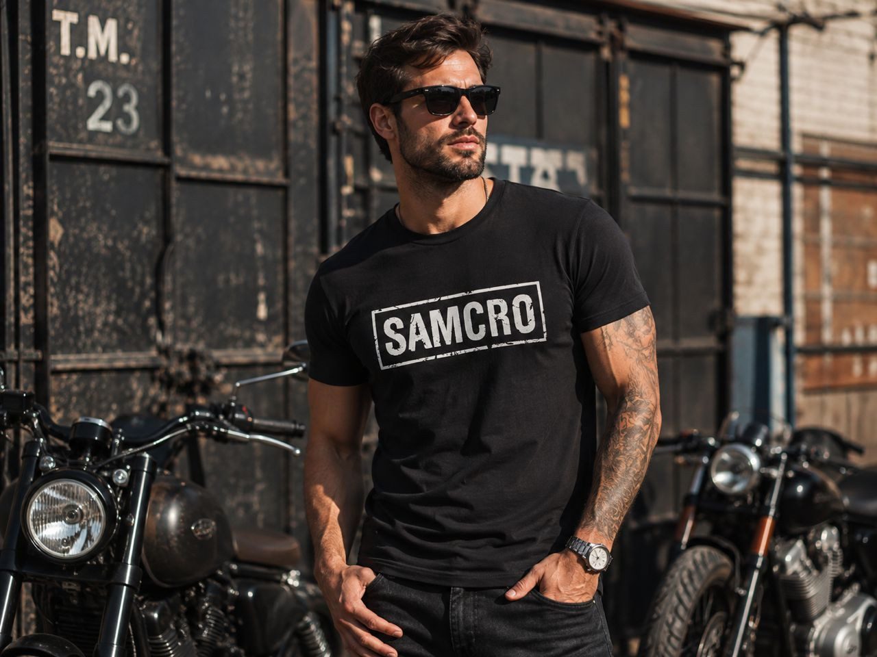 coole-fun-t-shirts Print-Shirt Sons of Anarchy SAMCRO T-Shirt Schwarz Herren S–4XL SAMCRO Sons of Anarchy T-Shirt black – Bild 4 von 4