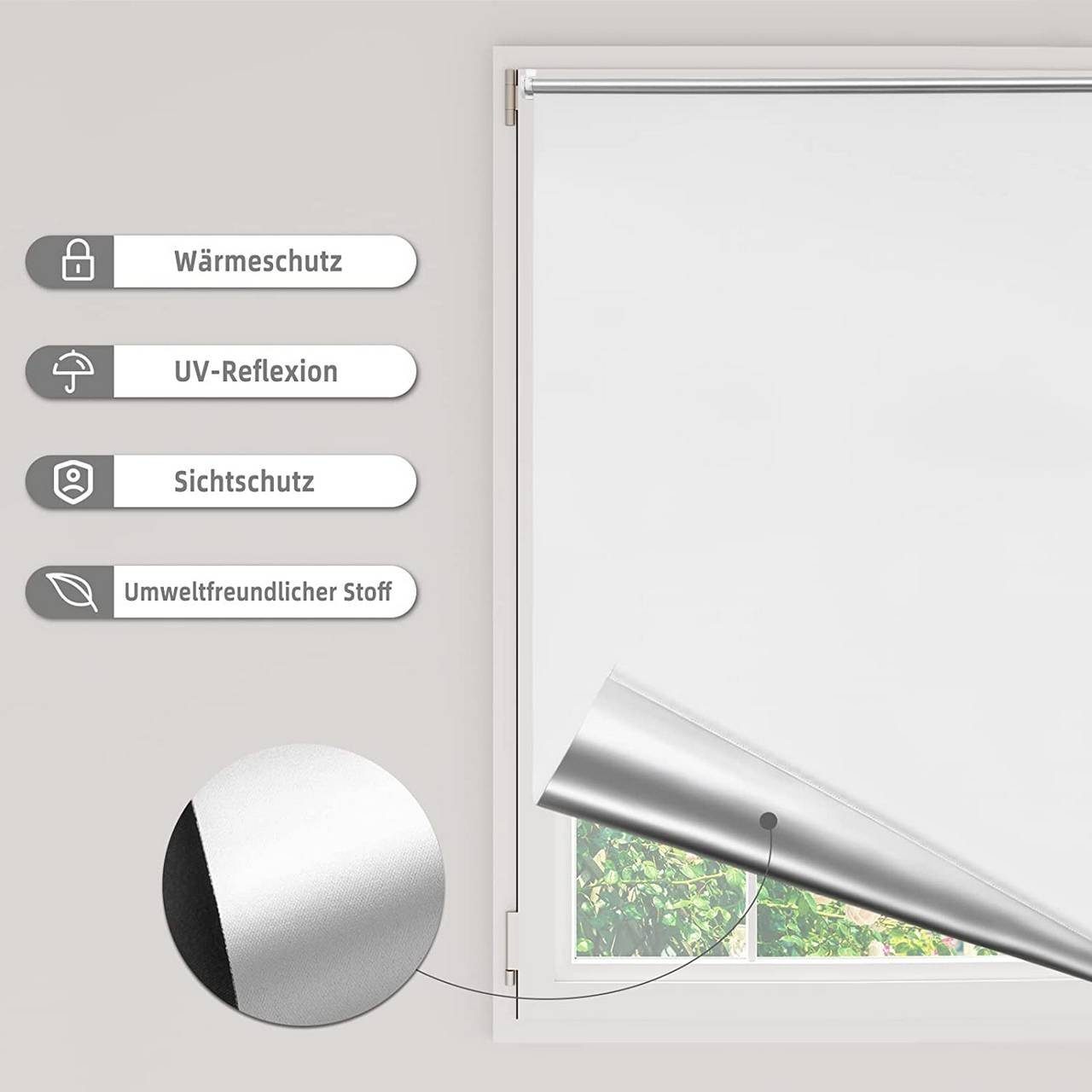 Verdunklungsrollo, Woltu, verdunkelnd, verspannt, Klemmfix, ohne günstig online kaufen