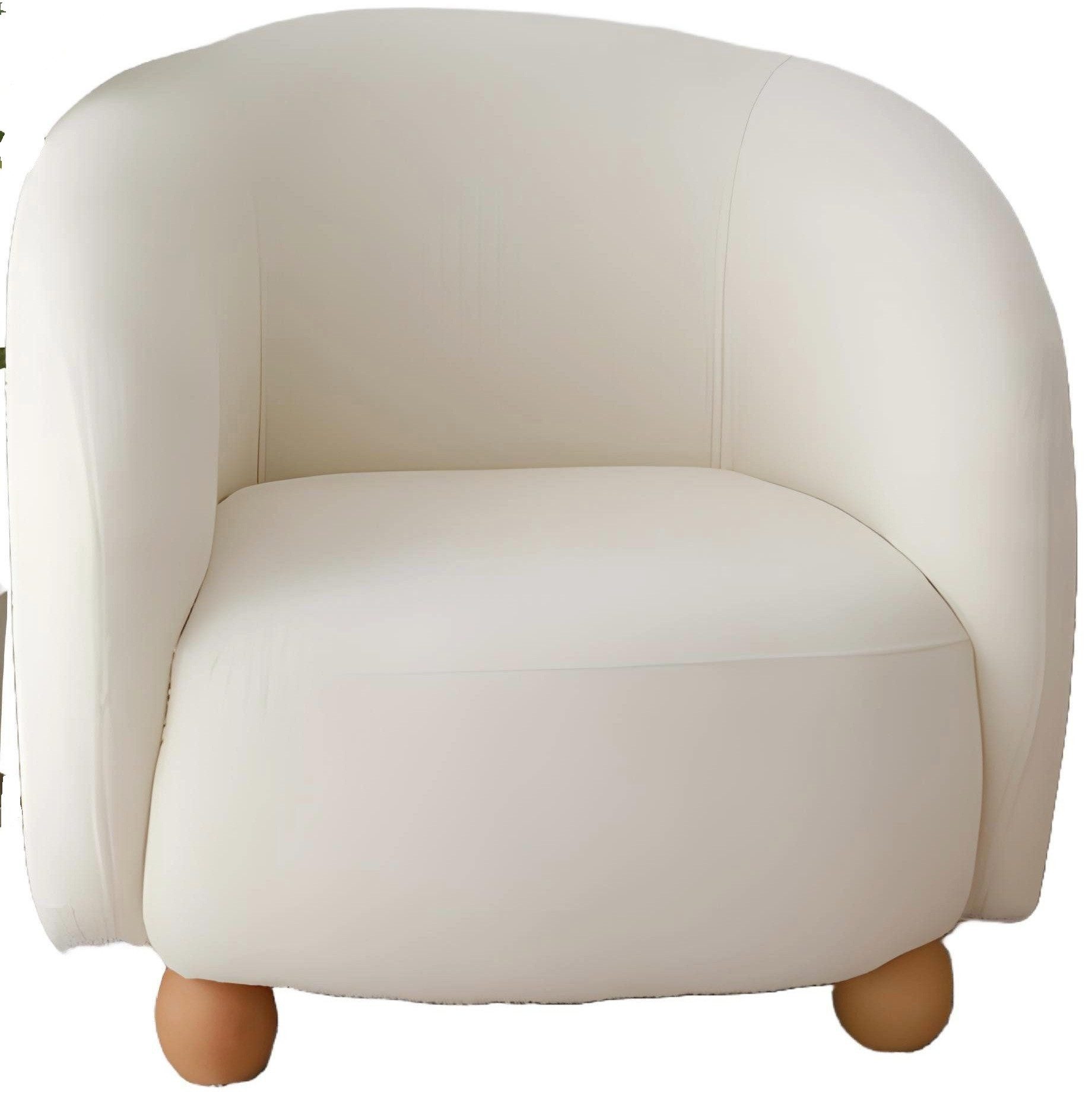 Loungesessel Einzelner Sitzsessel im Luxus-Stil für das Wohnzimmer in Beige-Stoff