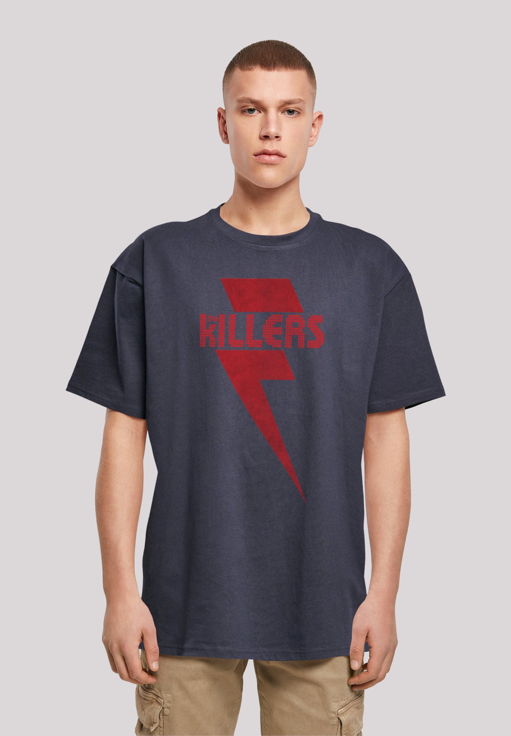F4NT4STIC T-Shirt The Killers Rock Band Red Bolt Print navy