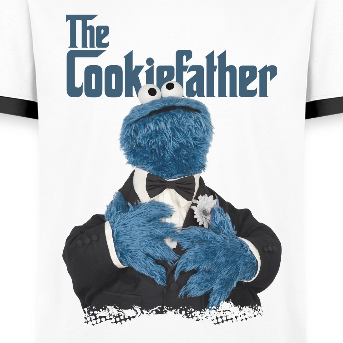 Spreadshirt T-Shirt Sesamstraße The Cookiefather Männer Kontrast T-Shirt (1-tlg)