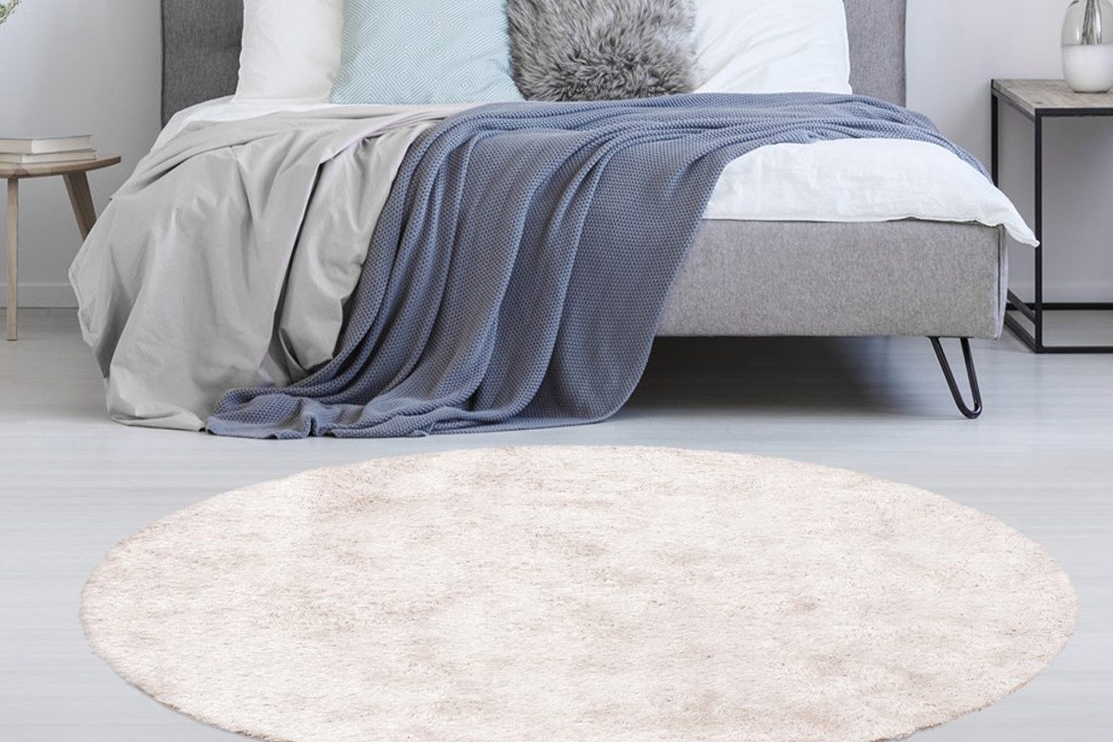 Bruno Banani Hochflor-Teppich Alga, rund, Höhe: günstig online kaufen