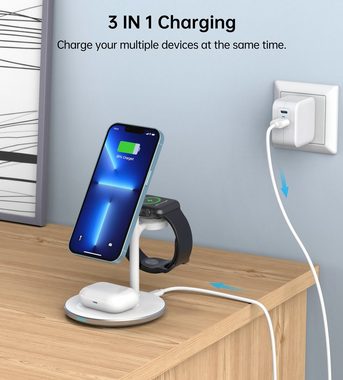 DOTMALL 3-in-1 Magnetisches Ladegerät T585-F Induktionsladegerät Wireless Charger