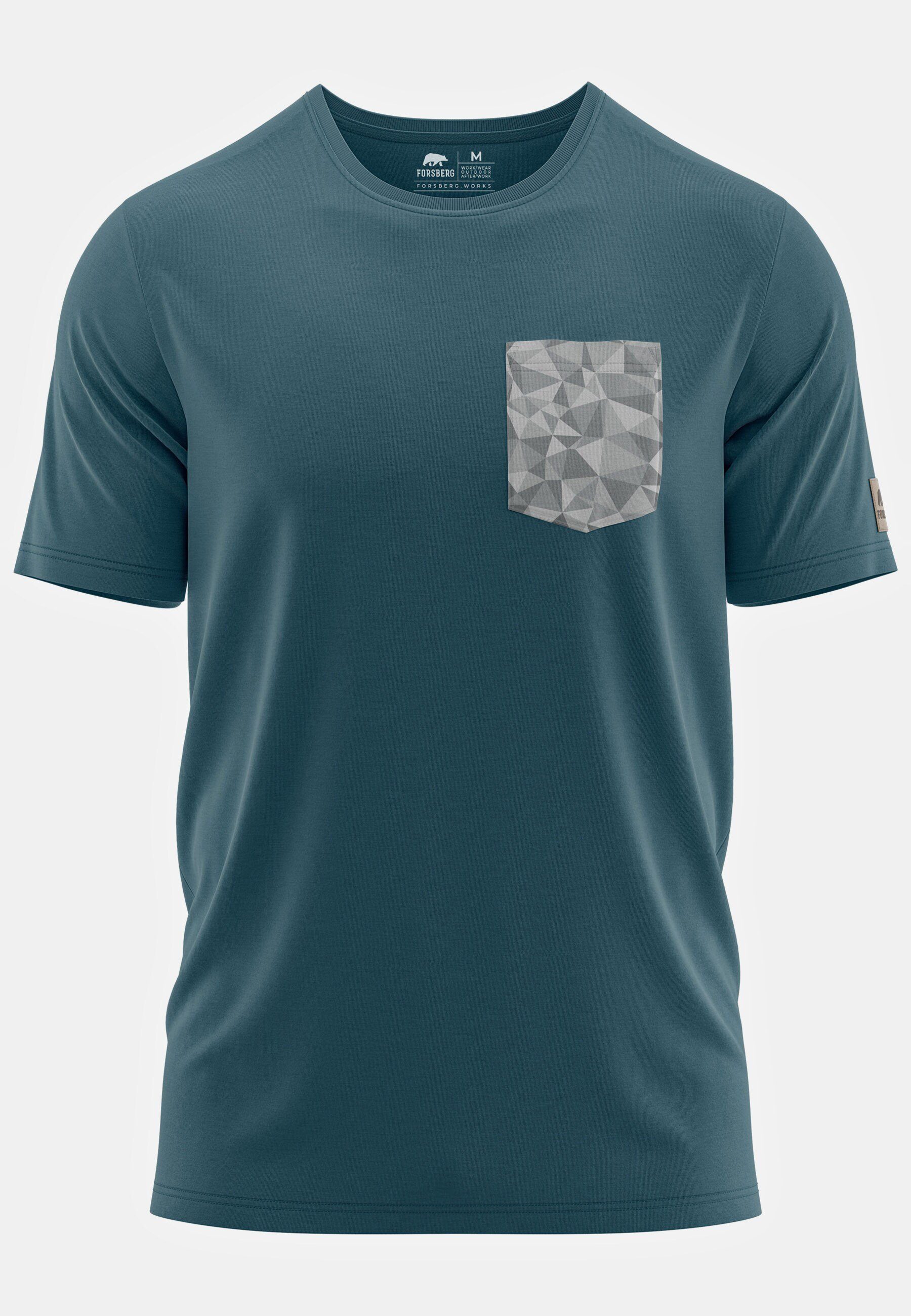 FORSBERG T-Shirt FORSBERG Svensson II T-Shirt mit Brusttasche petrolblau