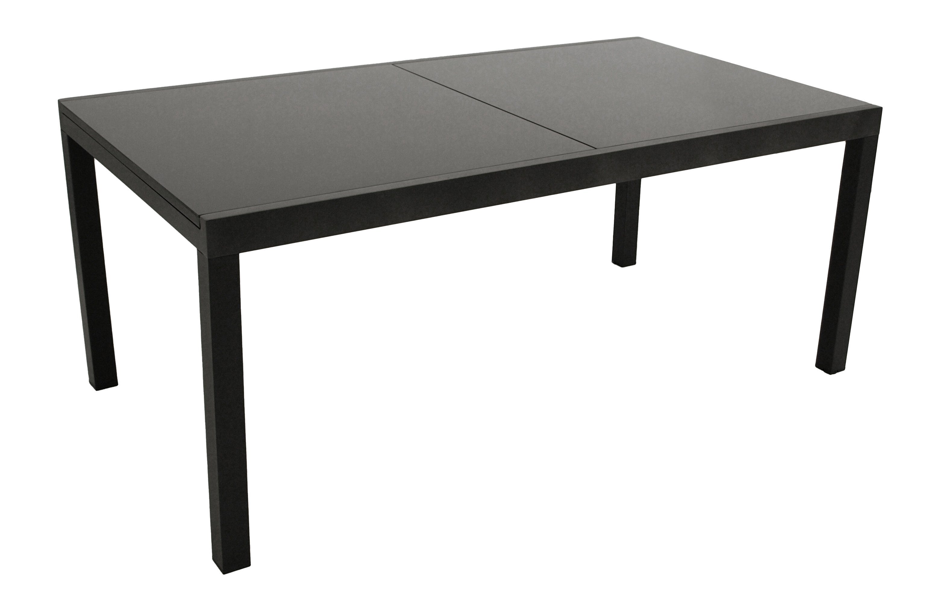 DEGAMO Gartentisch ELBA, ausziehbar 180/240x100cm, Alu + Glas anthrazit